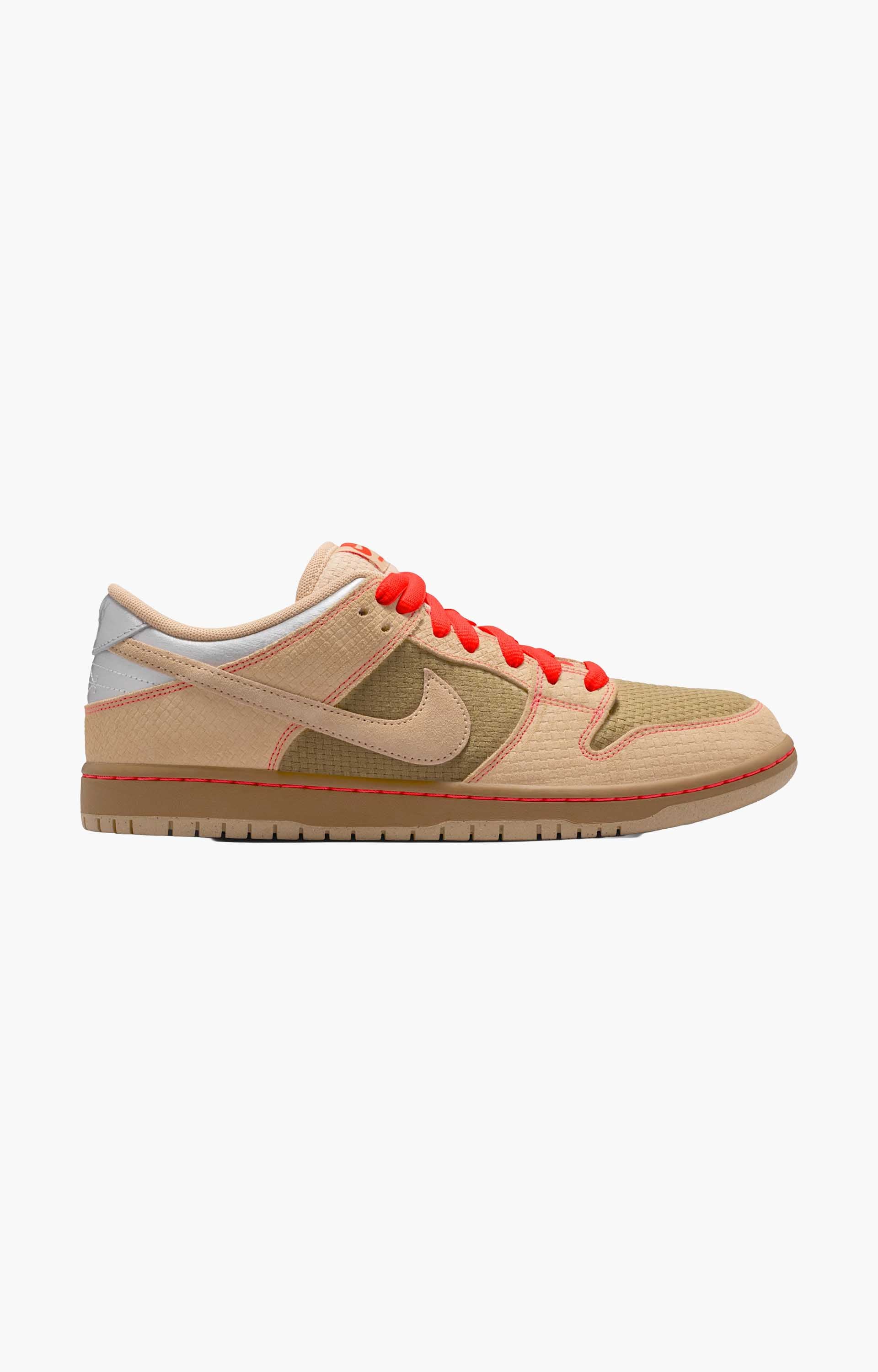 Nike SB Dunk Low Pro IB6206 Shoes, Canvas/Vachetta Tan/Parachute Beige