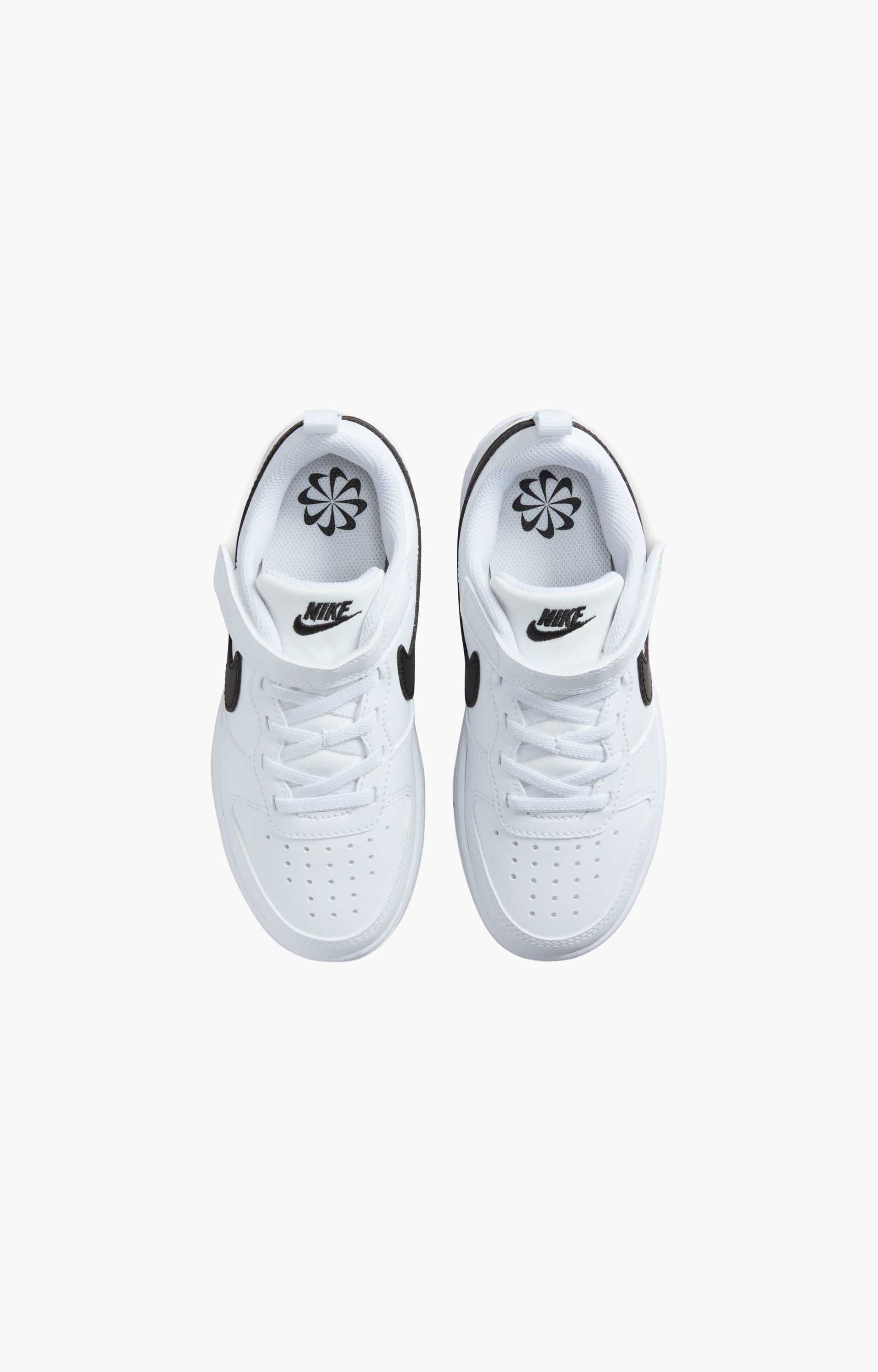 Nike Court Borough Low Recraft DV5457-104 Youth Shoe, White/Black