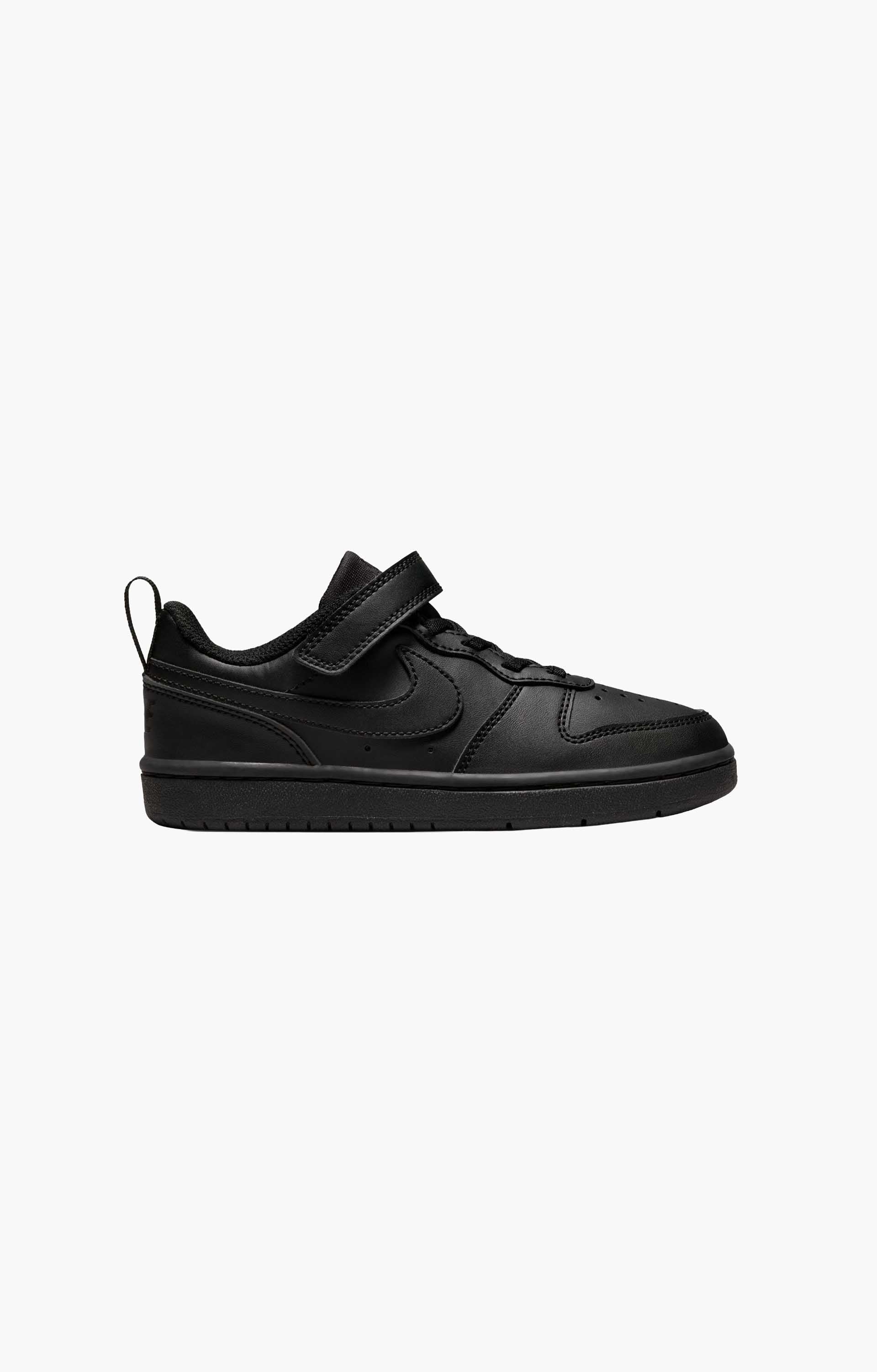 Nike Court Borough Low Recraft DV5457-002 Youth Shoe, Black/Black-Black