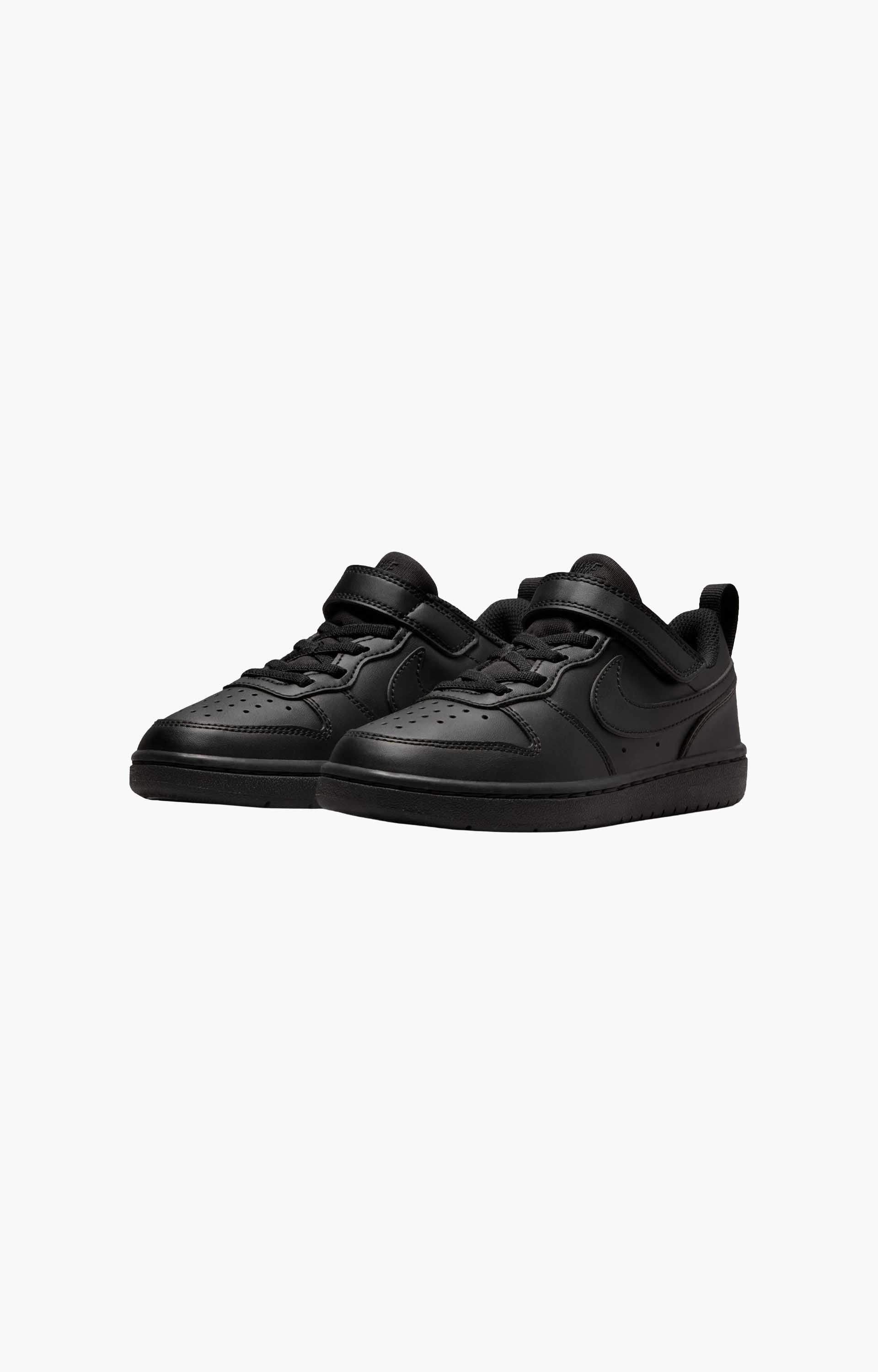 Nike Court Borough Low Recraft DV5457-002 Youth Shoe, Black/Black-Black