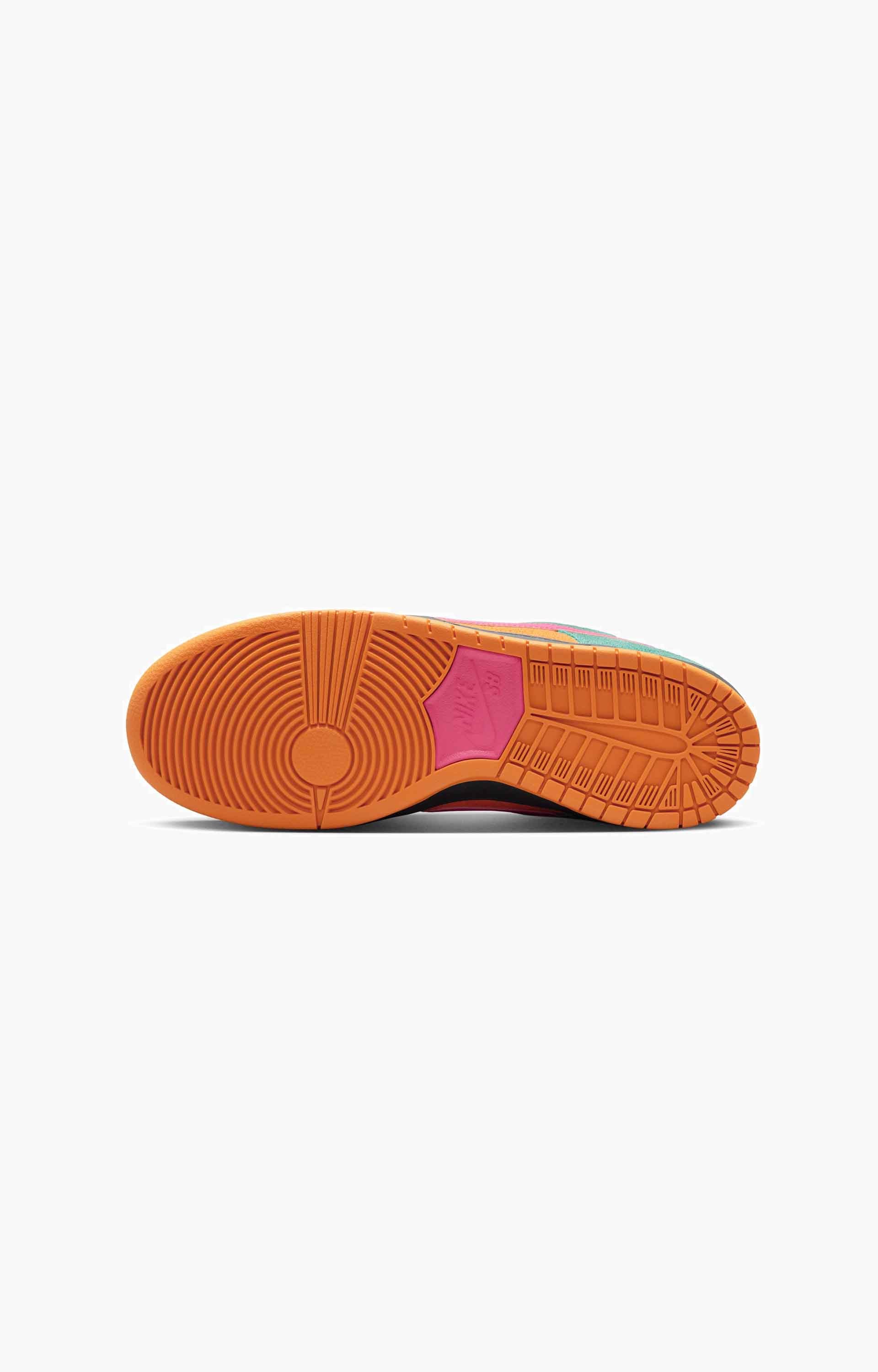 Nike SB Dunk Low Pro Shoe, Green Noise/Watermelon/Light Curry/Off Noir