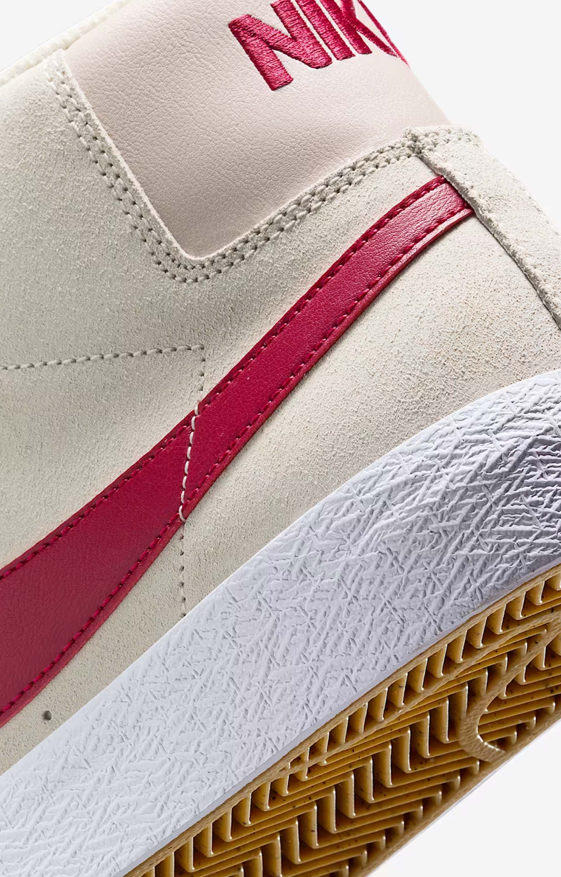 Nike SB Zoom Blazer Mid Shoe, Pale Ivory/Noble Red/White