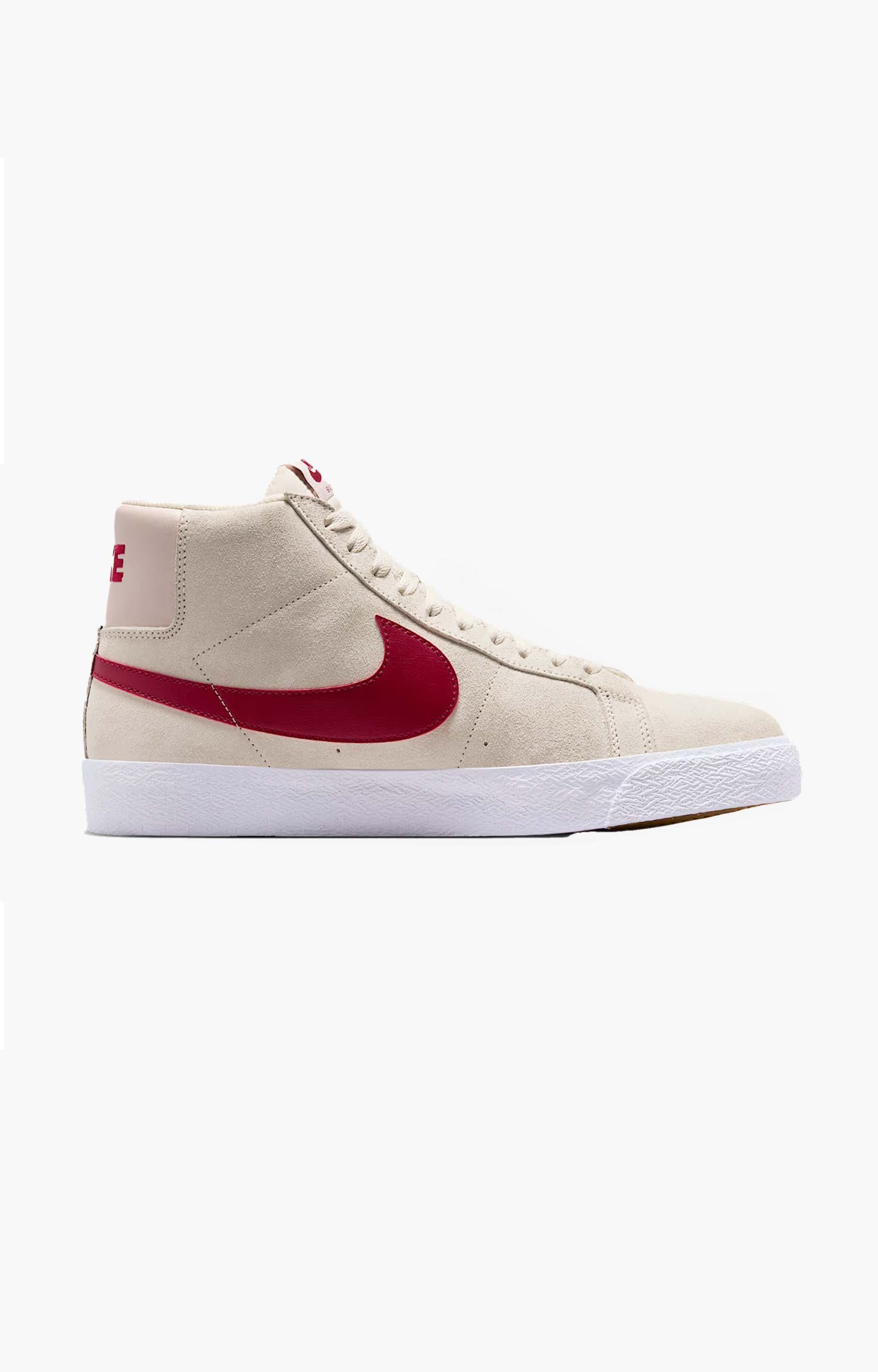 Nike SB Zoom Blazer Mid Shoe, Pale Ivory/Noble Red/White