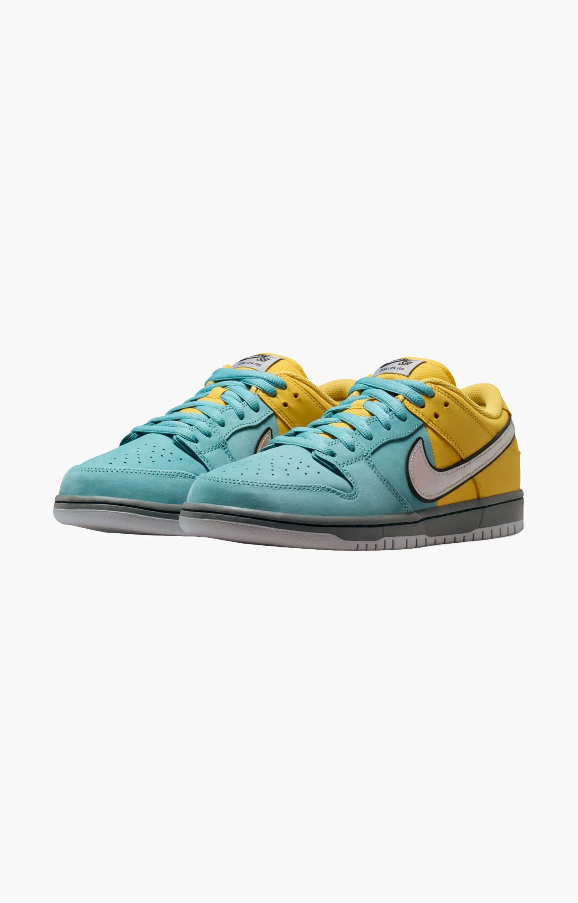 Nike SB Dunk Low Pro IR1888 Shoe, Lightening/Wolf Grey-Denim Turq