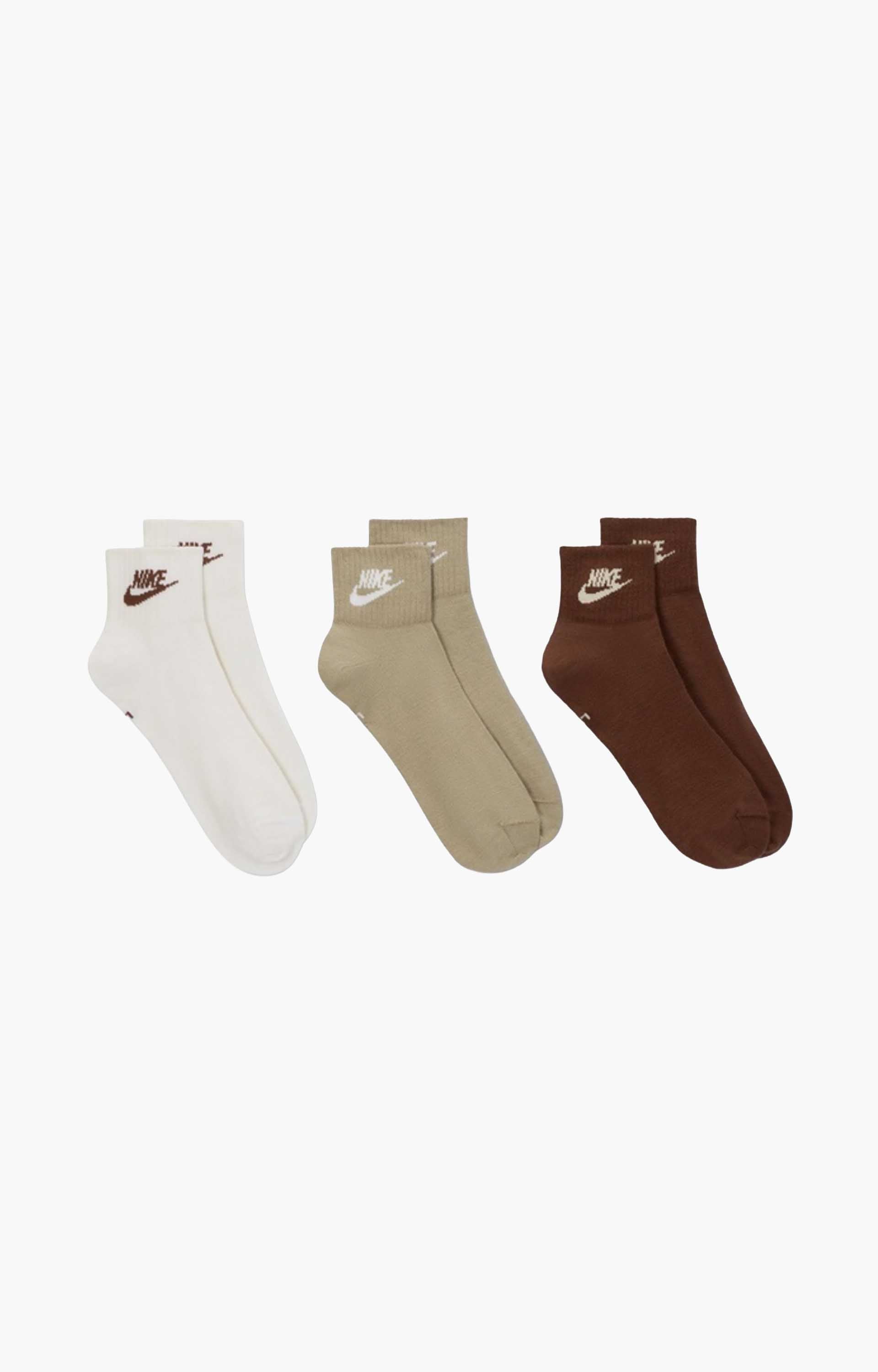 Nike Everyday Essential Ankle Socks, Cream/ Tan/ Brown