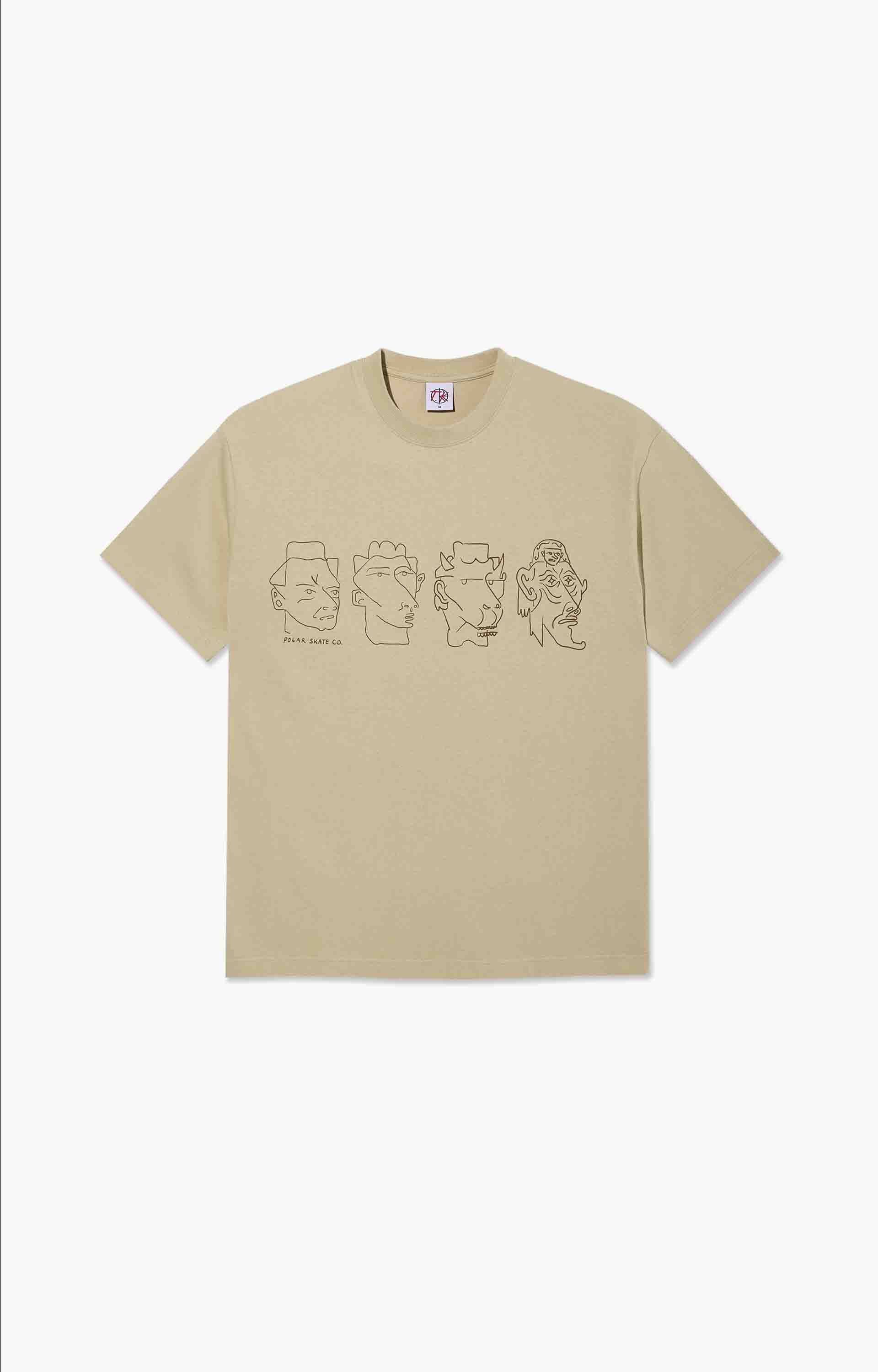 Polar Skate Co 8 Heads Contrast T-Shirt, Sand/Brown