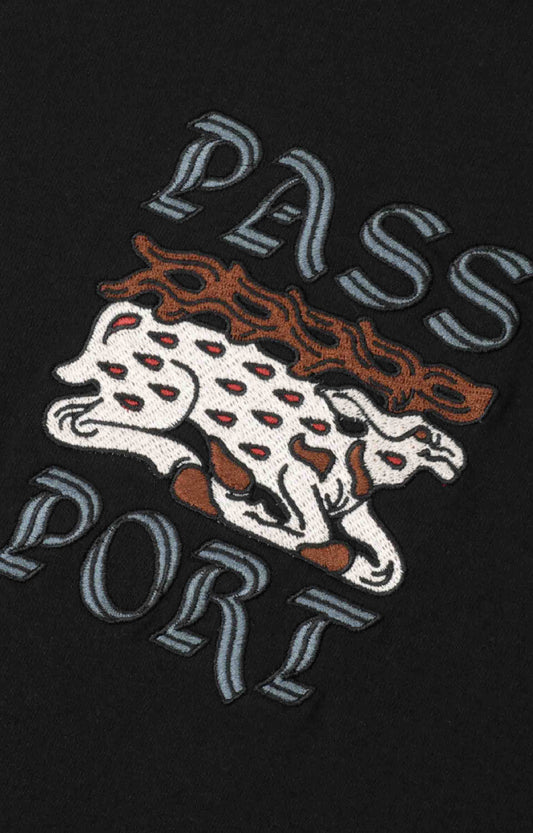 Pass~Port Antler T-Shirt, Black