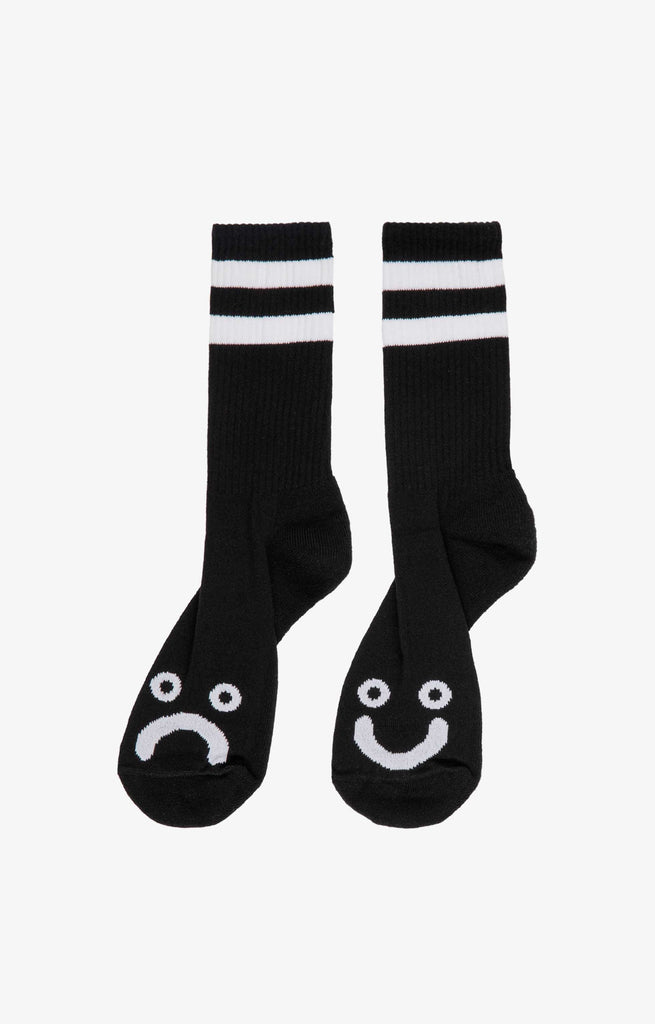 Polar Skate Co Happy Sad Socks, Black