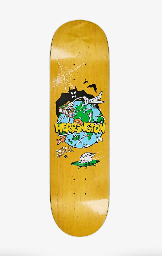 Polar Skate Co Aaron Herrington Planet Herrington Skateboard Deck, Yellow