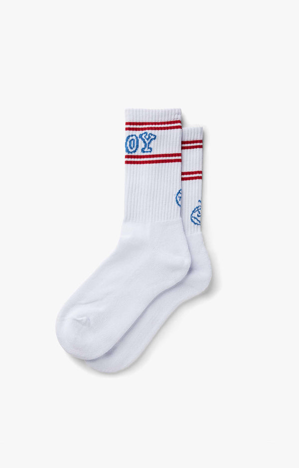 Polar Skate Co Big Boy Socks, White/Blue/Red