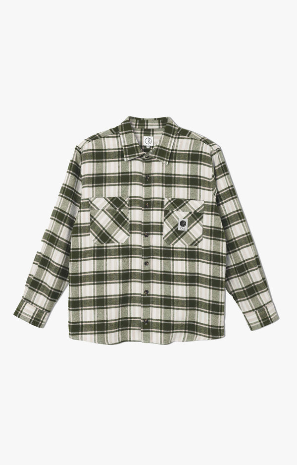 Polar Skate Co Flannel Shirt, Dark Olive