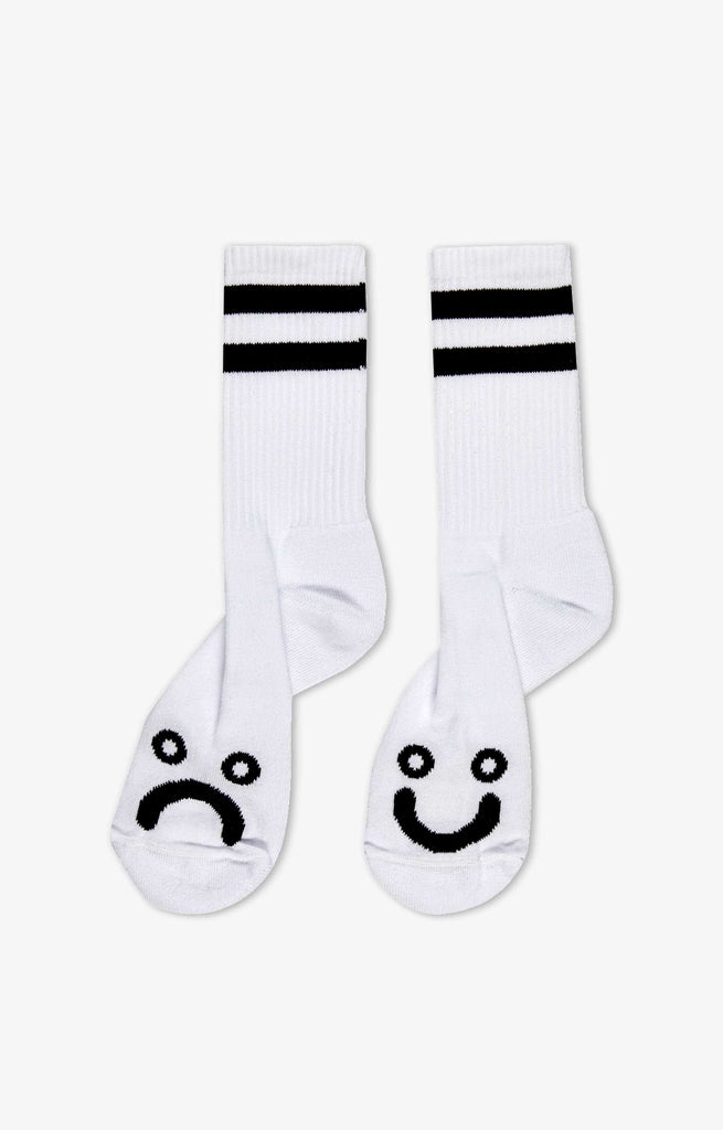 Polar Skate Co Happy Sad Socks, White