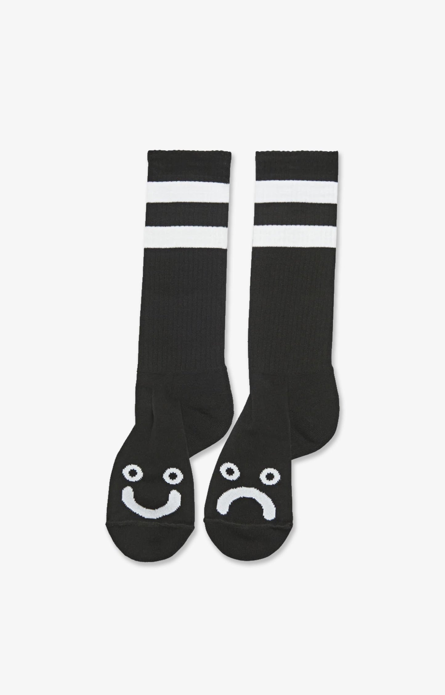 Polar Skate Co Long Happy Sad Socks, Black