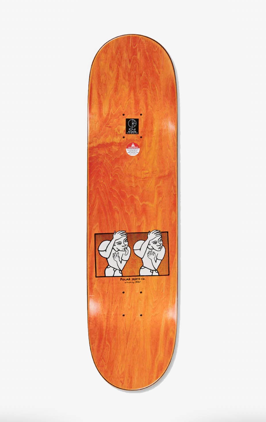Polar Skate Co Nick Boserio Double Head Skateboard Deck, Orange