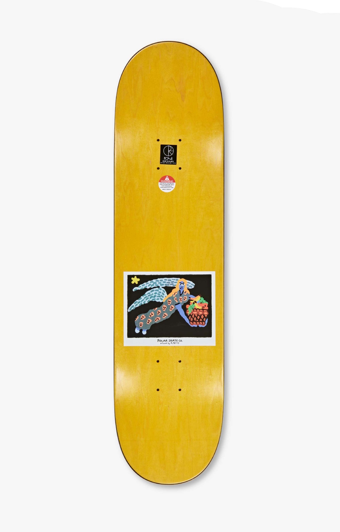 Polar Skate Co Nick Boserio Fruit Lady Skateboard Deck, Yellow