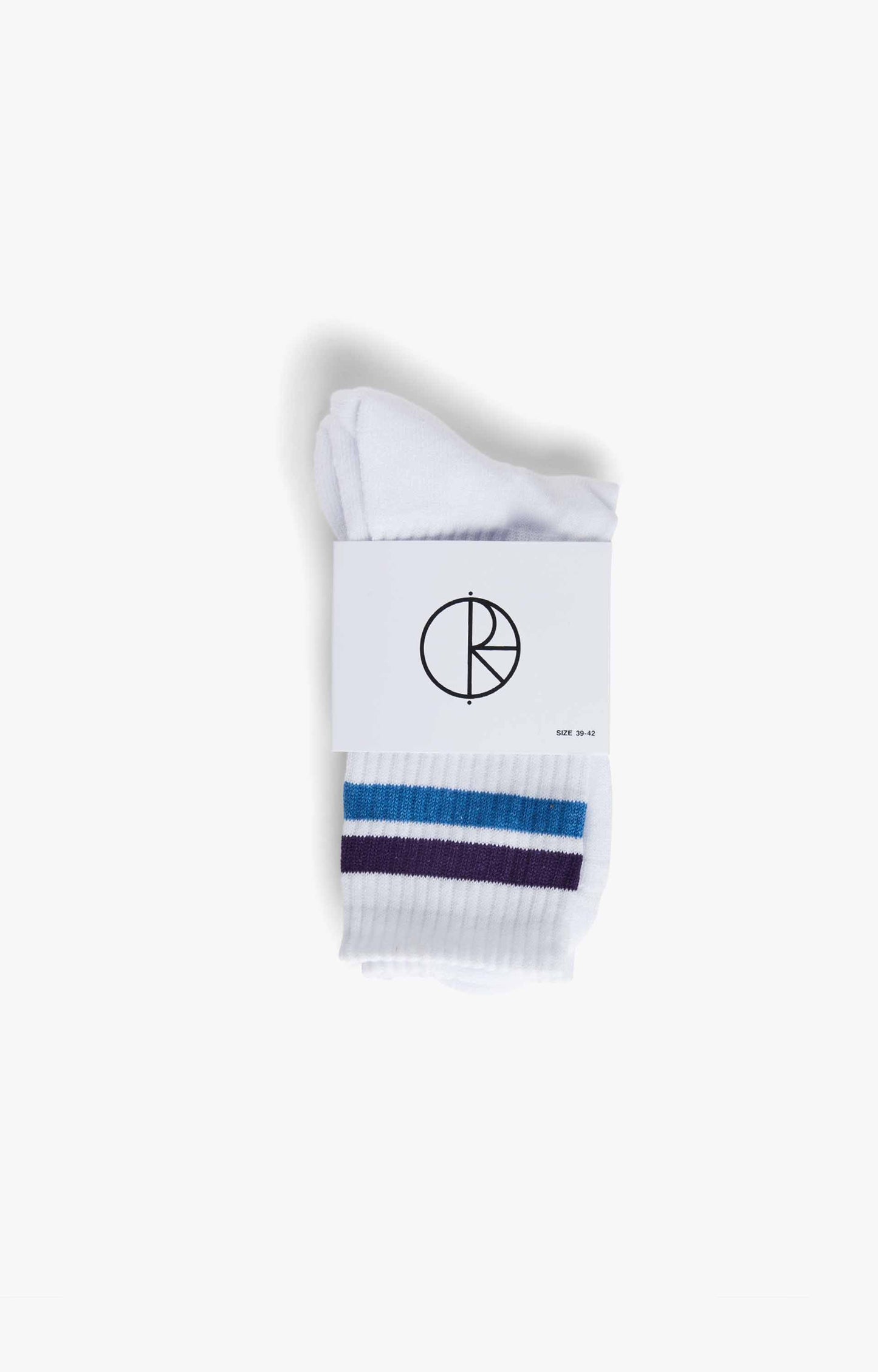 Polar Skate Co Stripe Socks, White/Purple/Blue