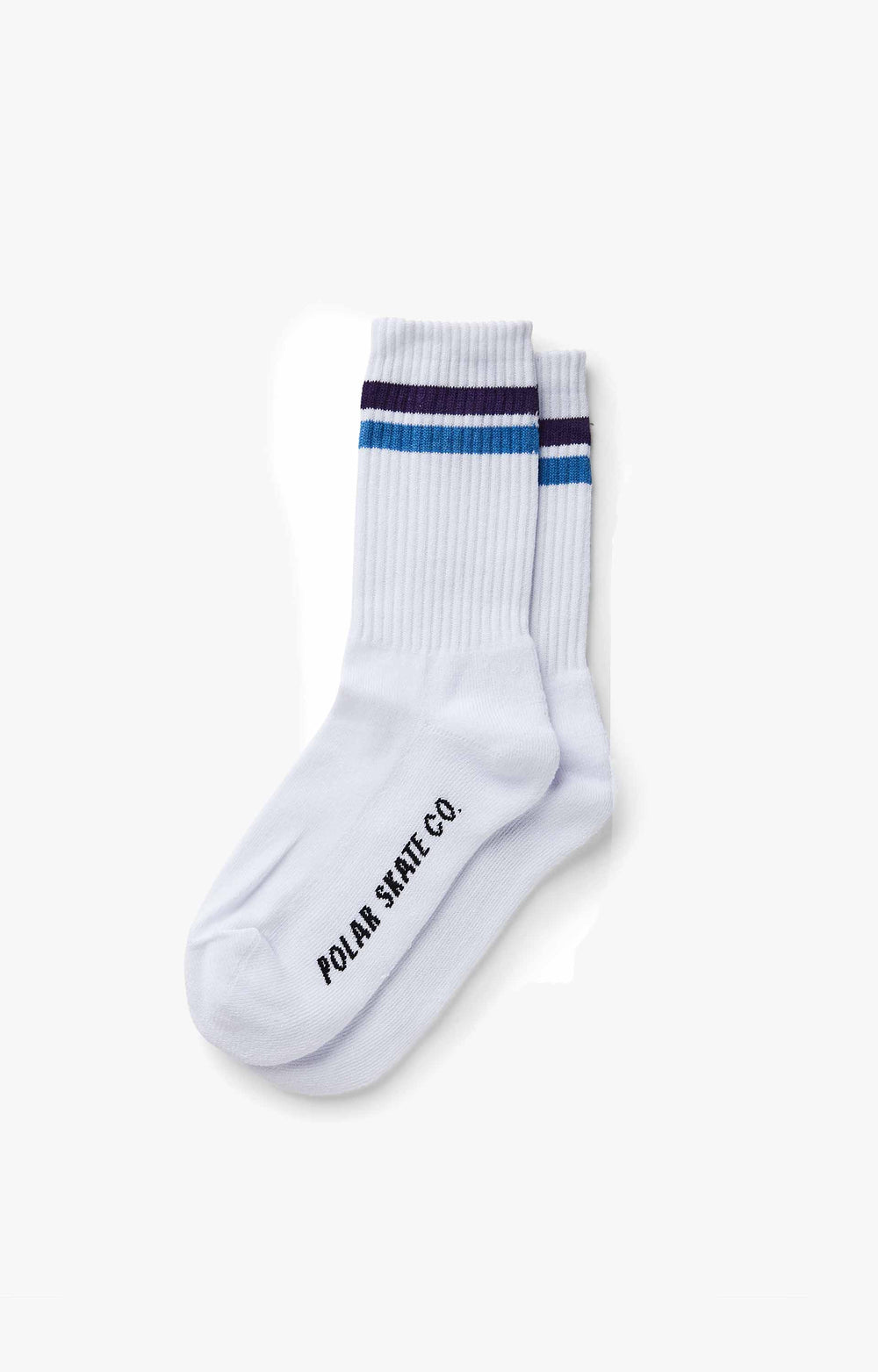 Polar Skate Co Stripe Socks, White/Purple/Blue