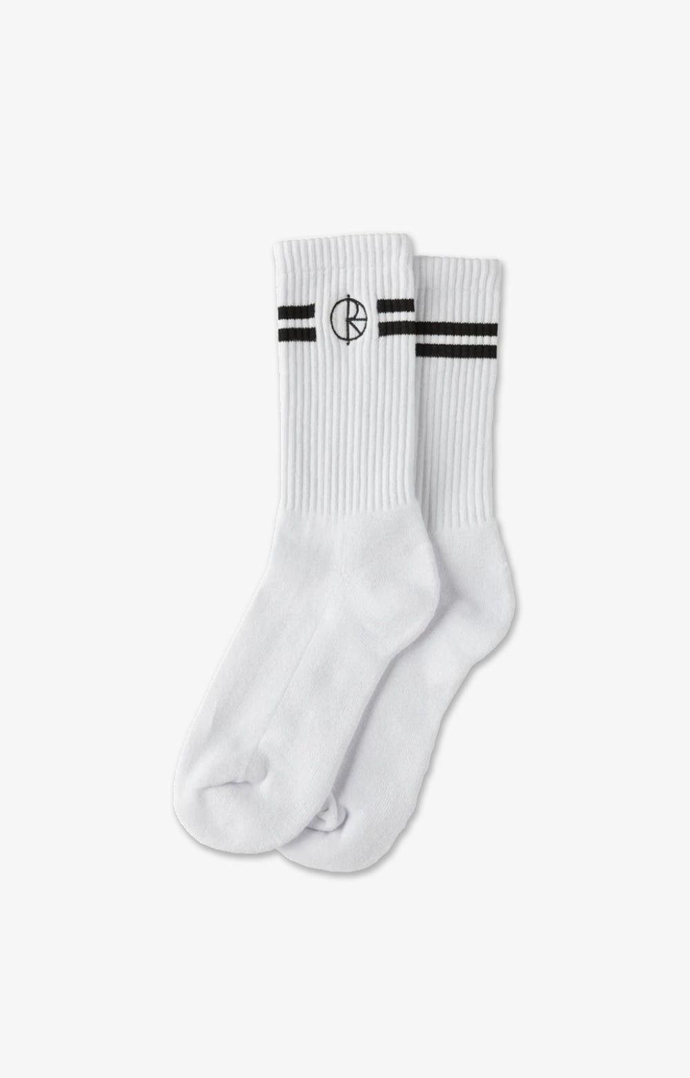 Polar Skate Co Stroke Logo Socks, White