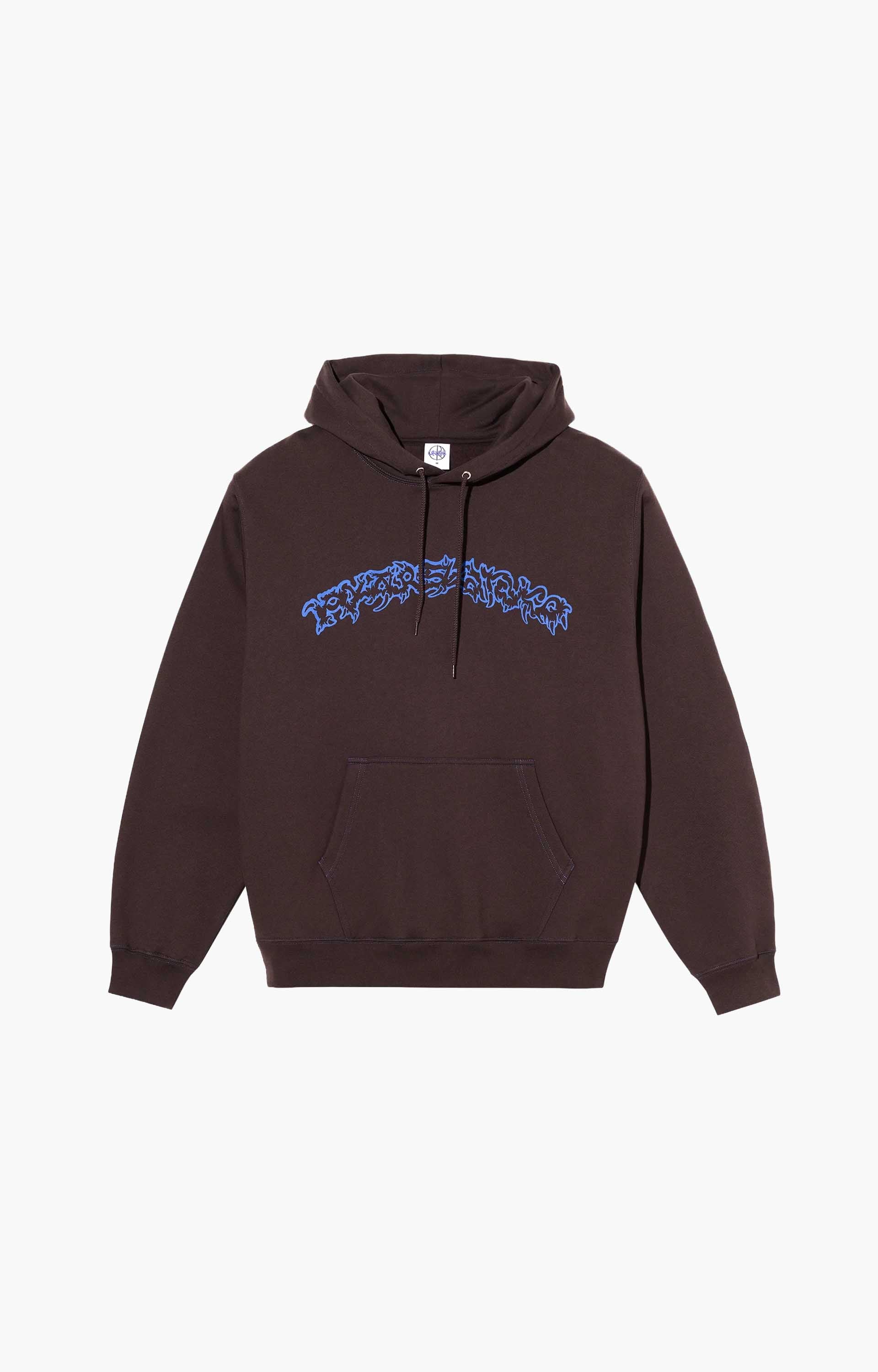 Polar Contrast Dave Crude Logo Hoodie, Chocolate