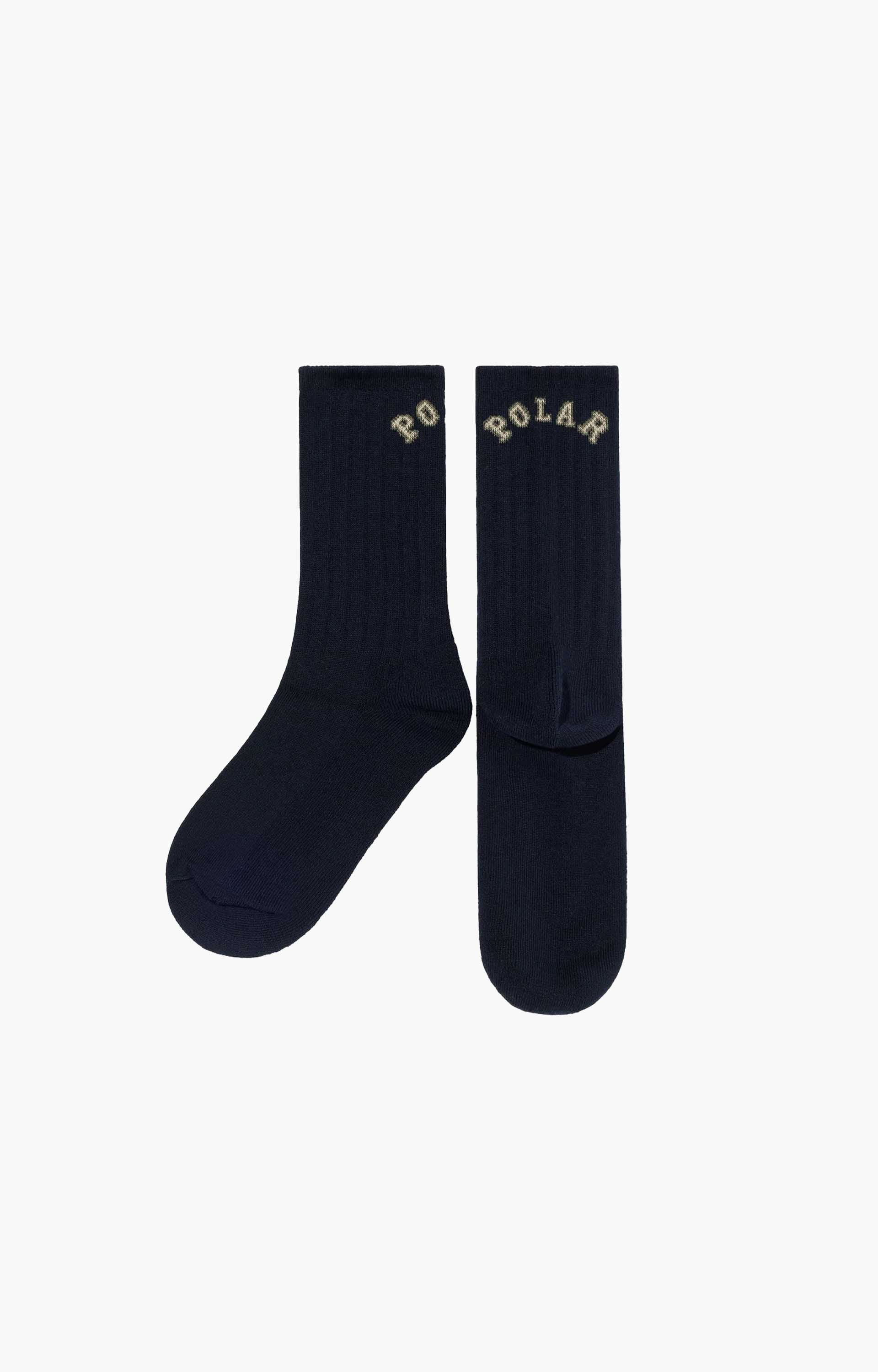Polar Large College Rib Socks, Dark Navy