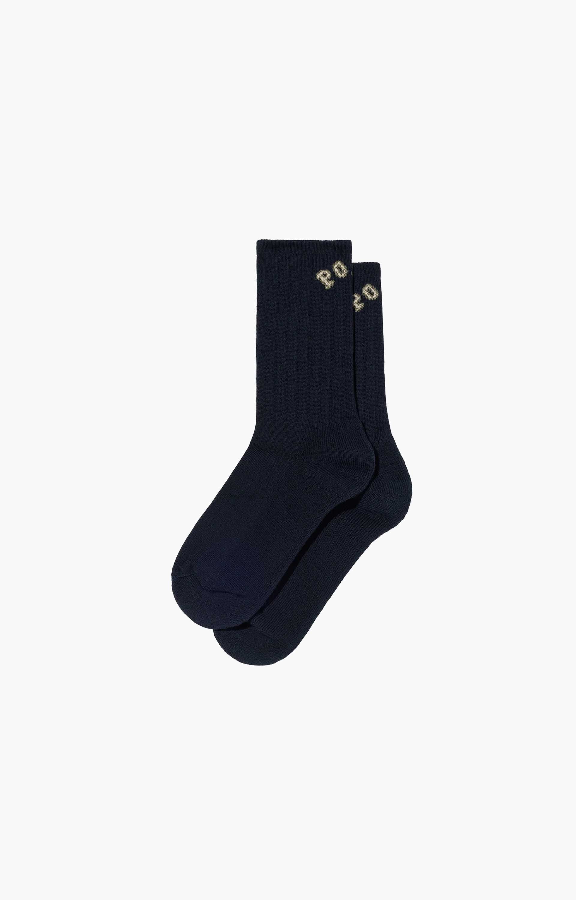 Polar Large College Rib Socks, Dark Navy