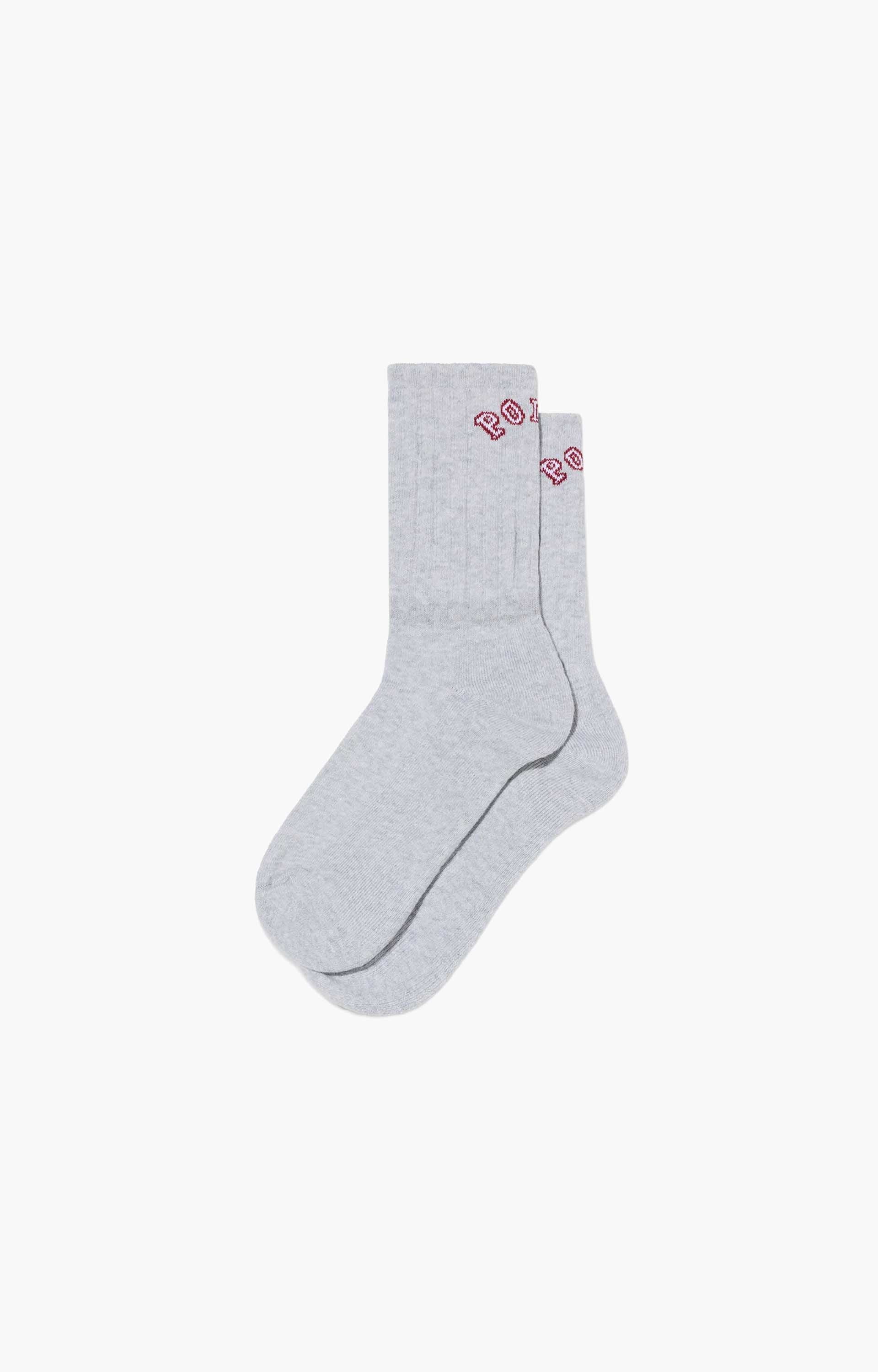 Polar Large College Rib Socks, Heather Grey