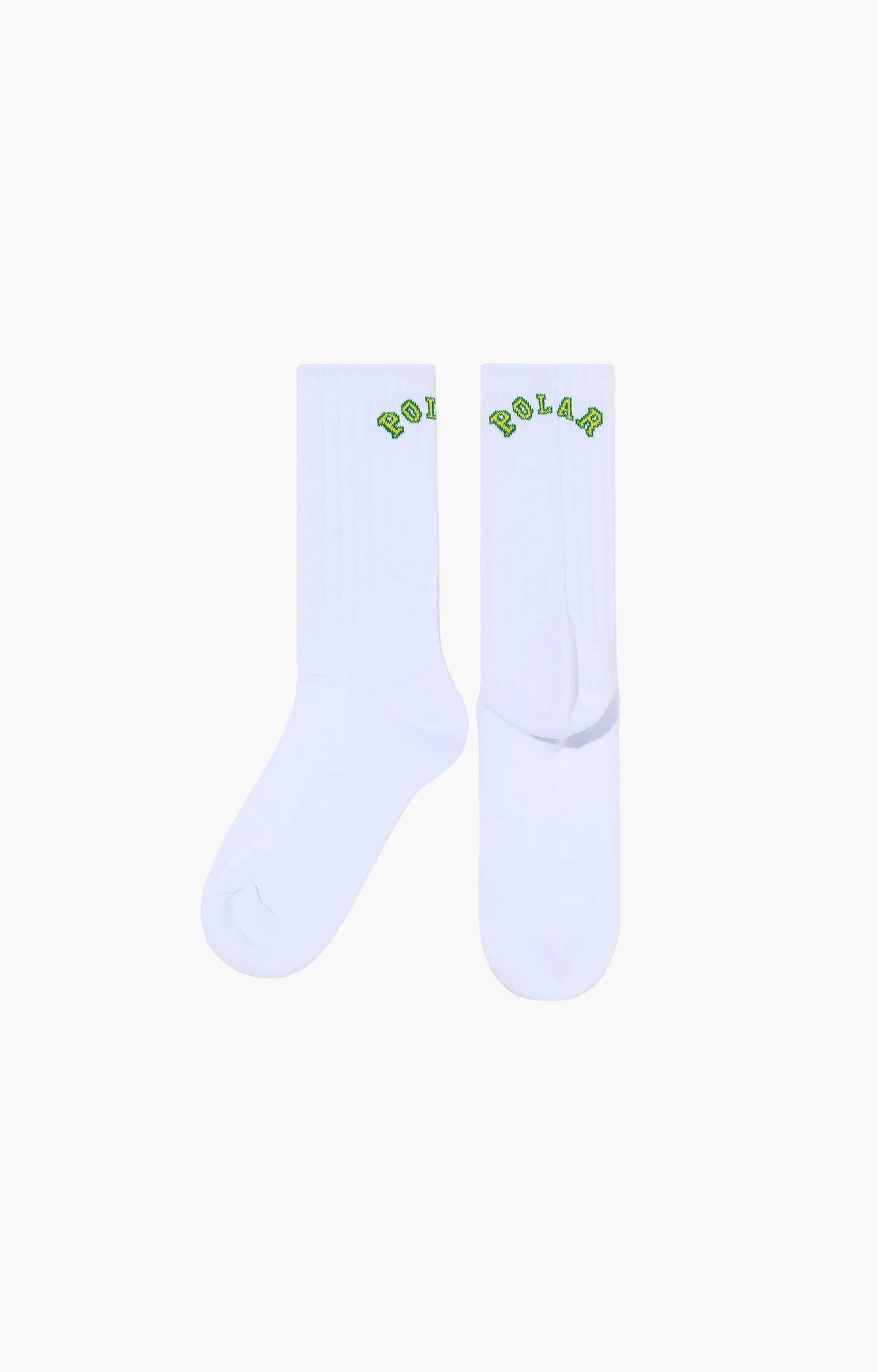 Polar Large College Rib Socks, White