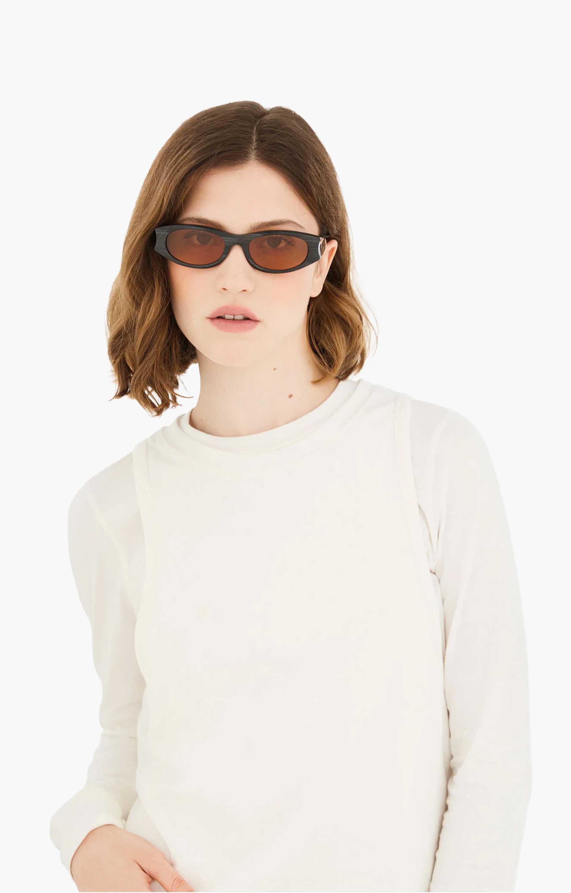 Retrosuperfuture Razzo Fiammato RQ6 Sunglasses, Black/Amber