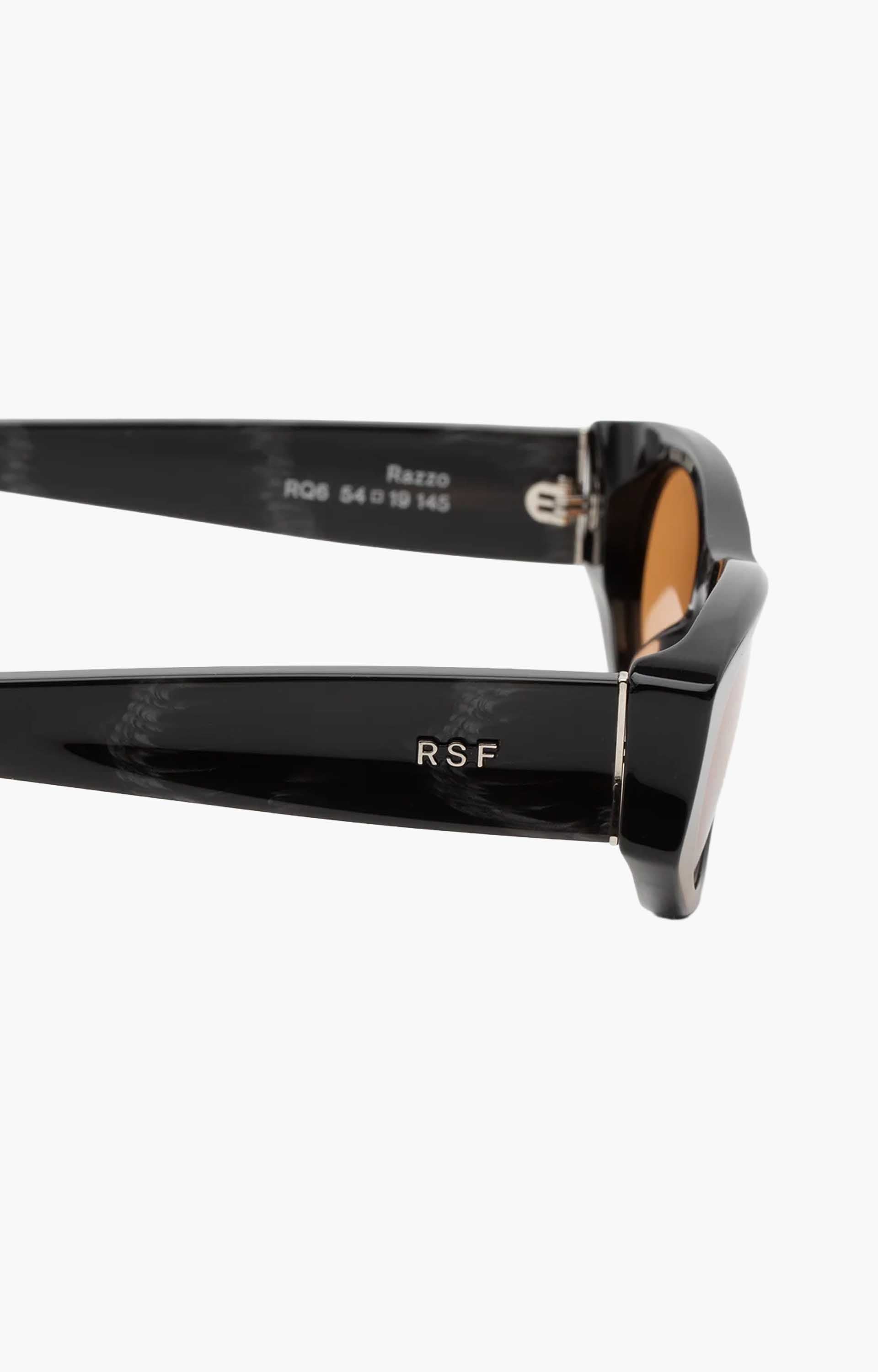 Retrosuperfuture Razzo Fiammato RQ6 Sunglasses, Black/Amber