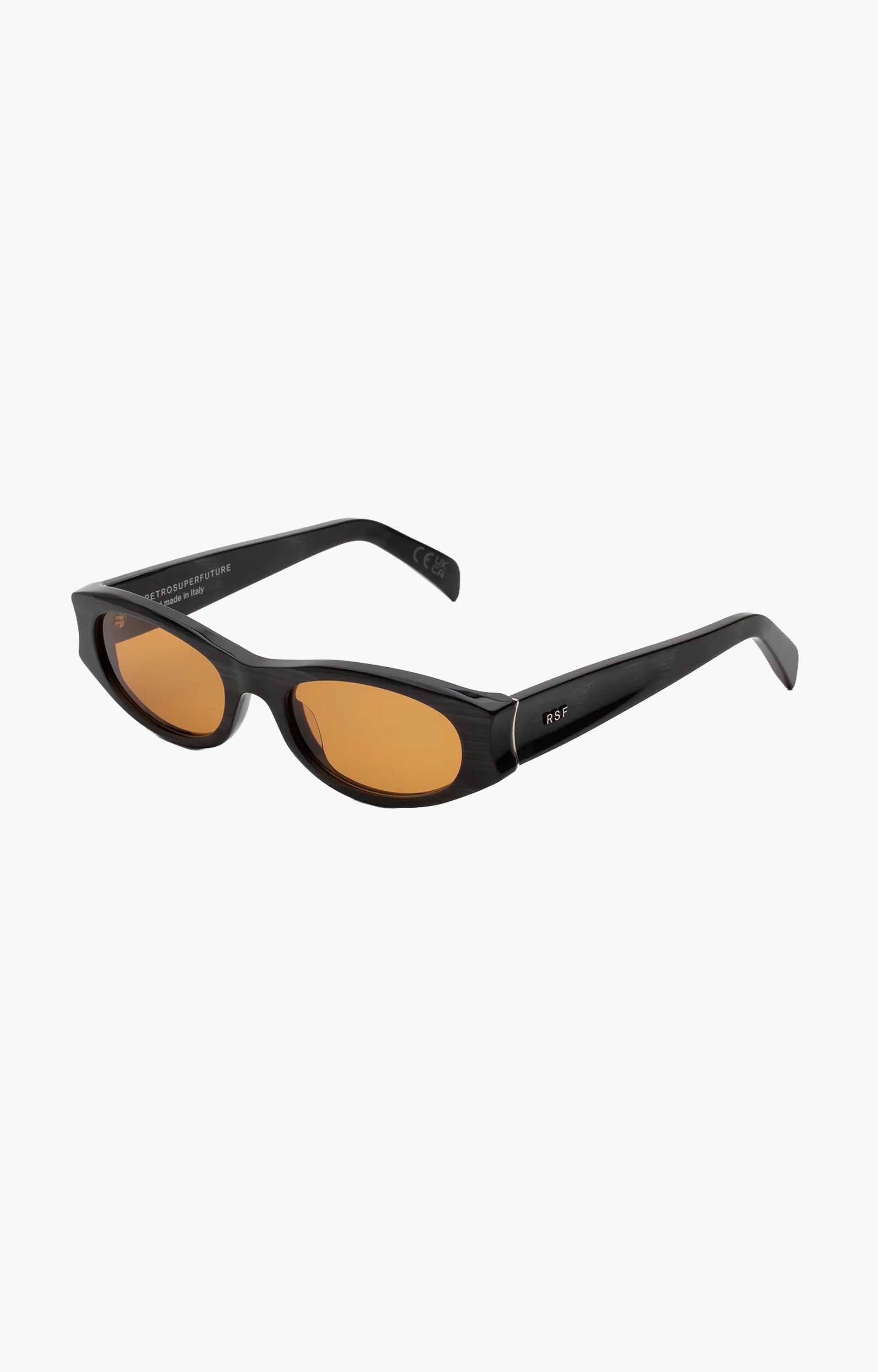 Retrosuperfuture Razzo Fiammato RQ6 Sunglasses, Black/Amber