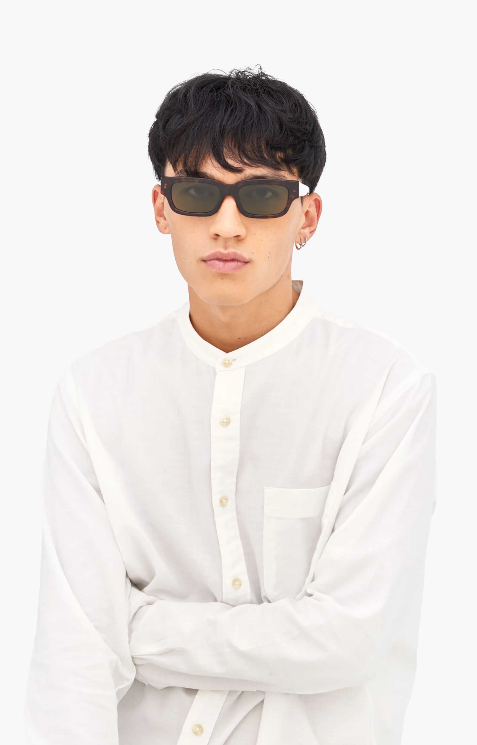 Retrosuperfuture Roma 3627 LRV Green Sunglasses, Tortoise/Green