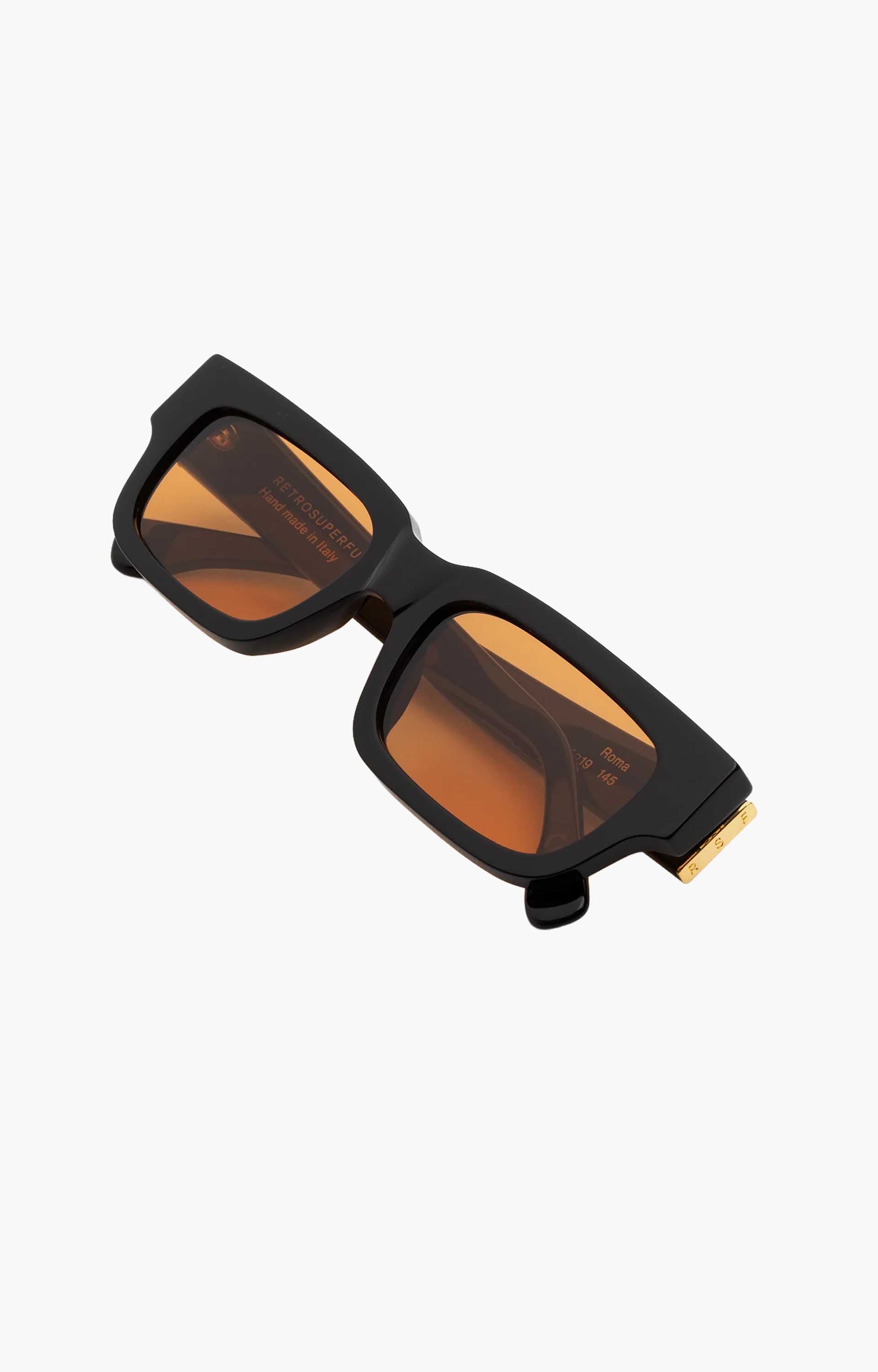 Retrosuperfuture Roma Refined OGN Sunglasses, Black/Amber