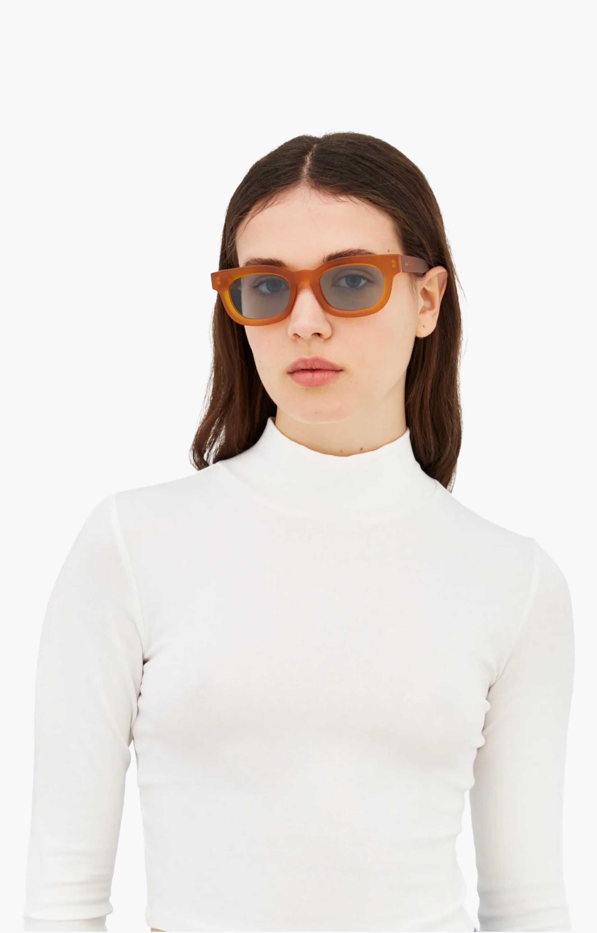Retrosuperfuture Sempre Arancio HEO Sunglasses, Clay/Turquoise