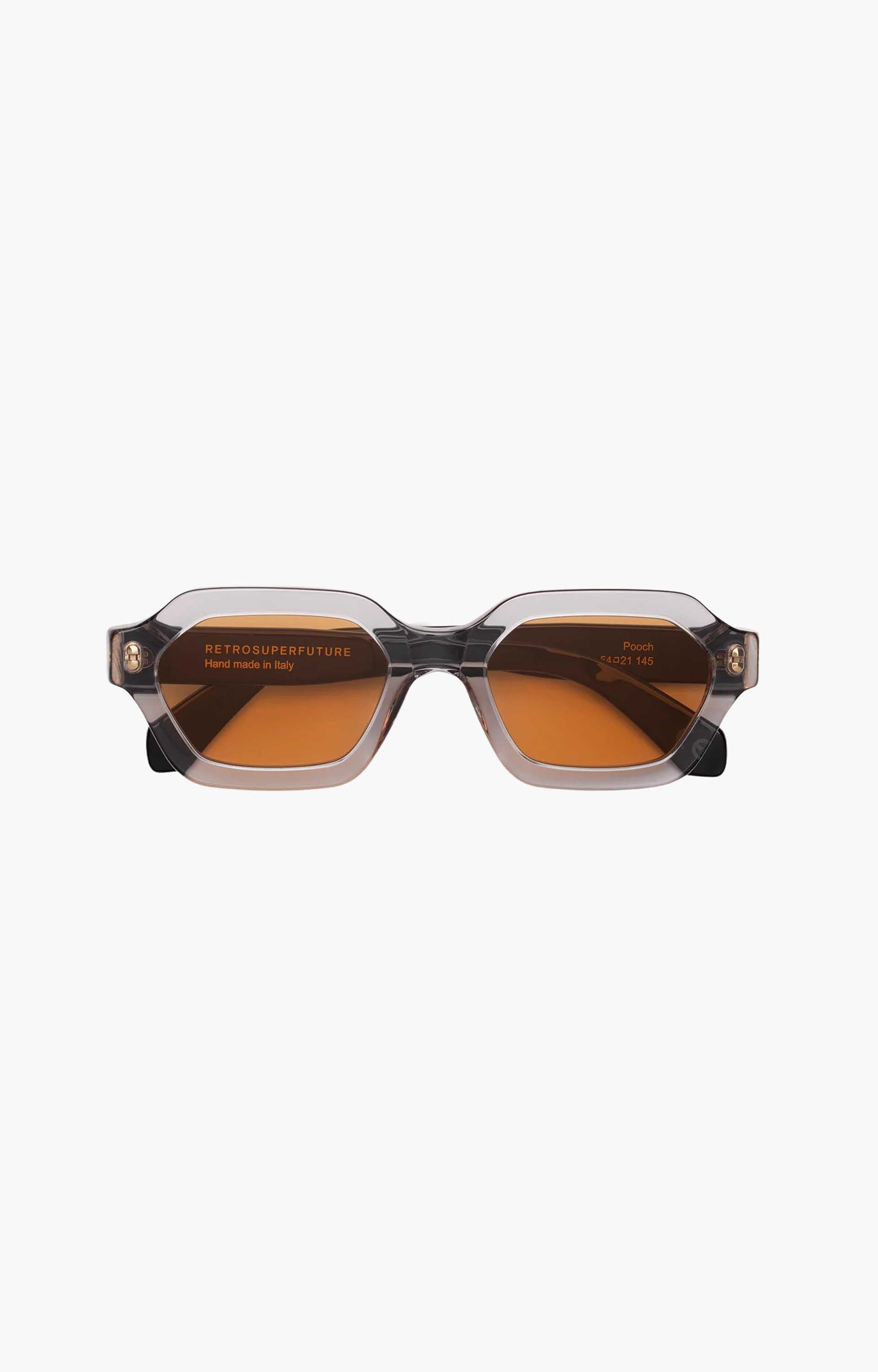 Retrosuperfuture Pooch Stilo D2A Sunglasses, Transparent Grey/Amber