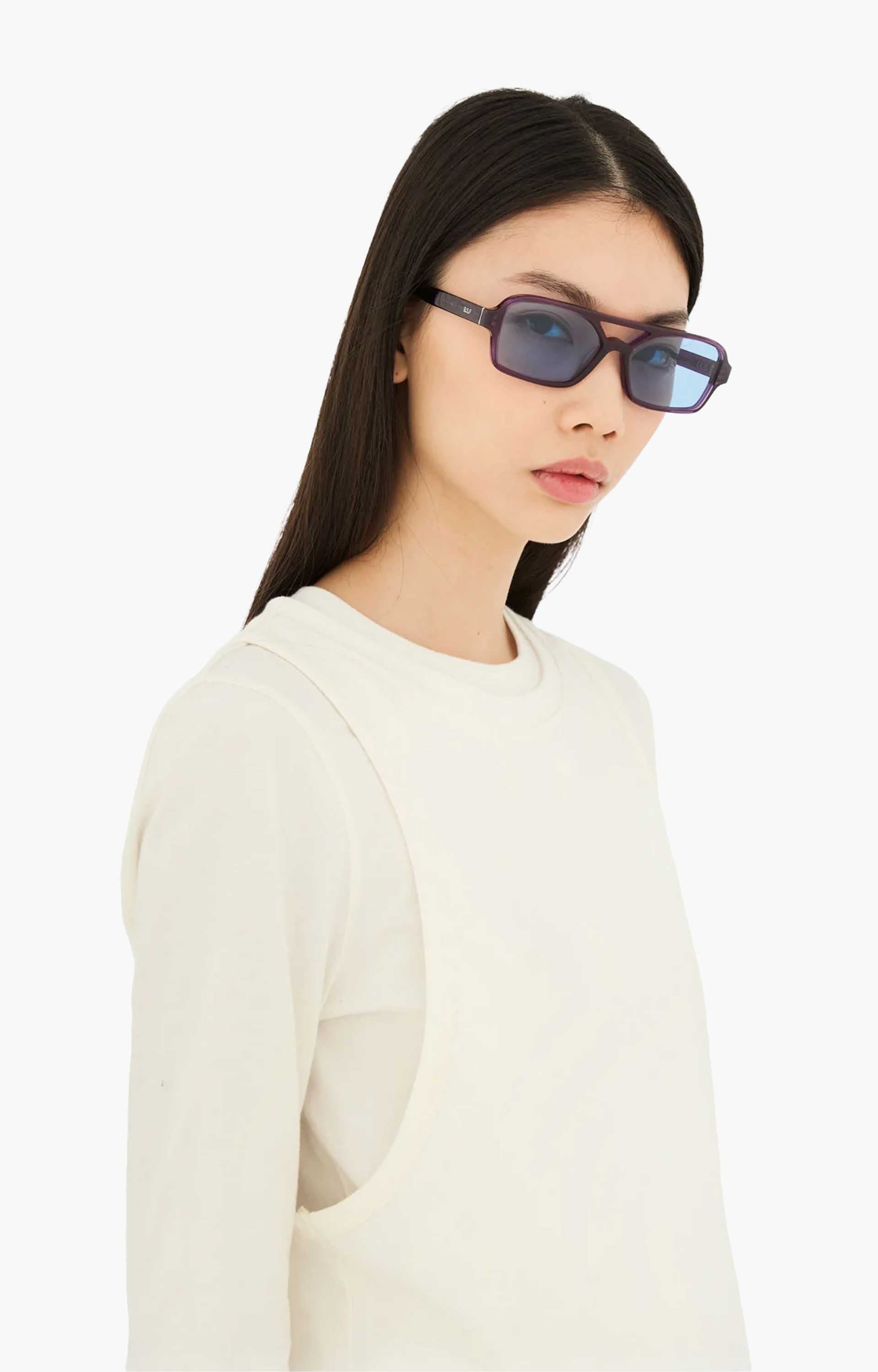Retrosuperfuture Vico Melanzana YAR Sunglasses, Aubergine/Blue