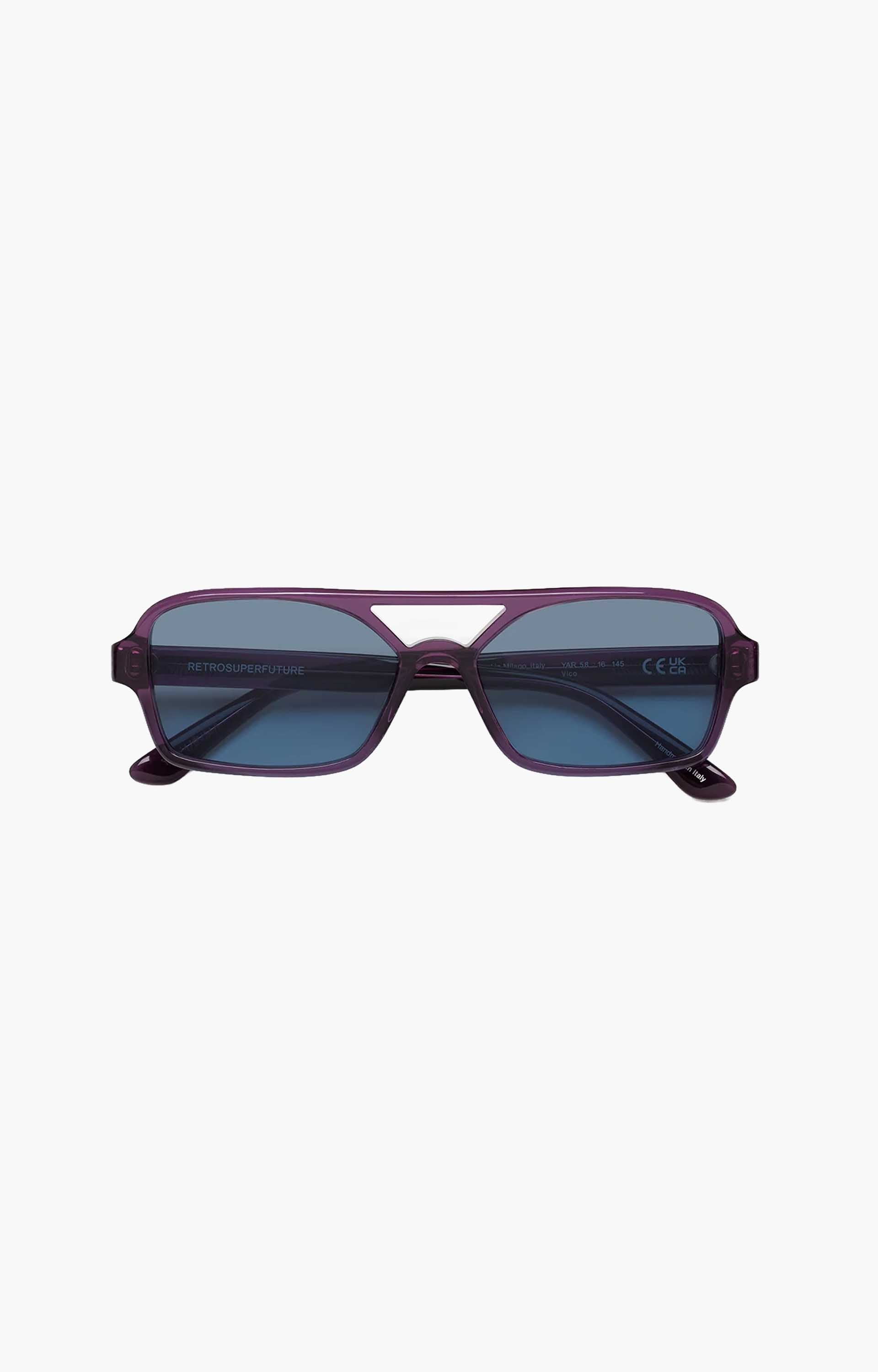 Retrosuperfuture Vico Melanzana YAR Sunglasses, Aubergine/Blue
