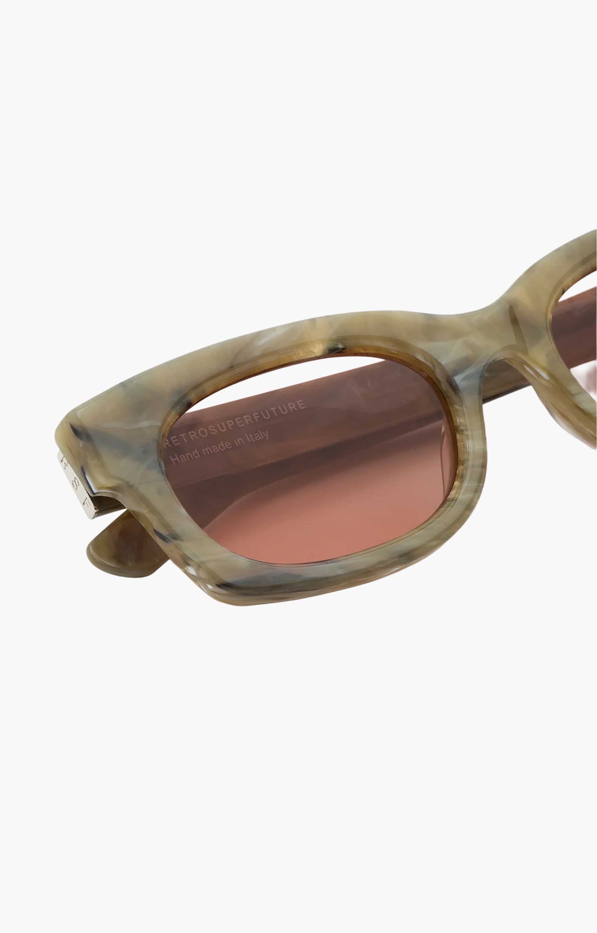 Retrosuperfuture Ambos Roccia ON5 Sunglasses, Green Marble/Pink