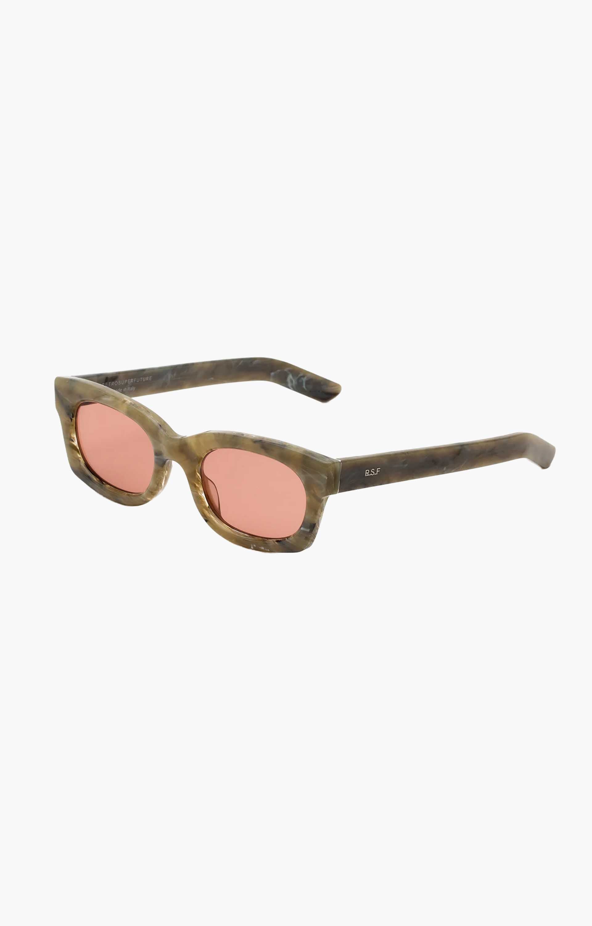 Retrosuperfuture Ambos Roccia ON5 Sunglasses, Green Marble/Pink
