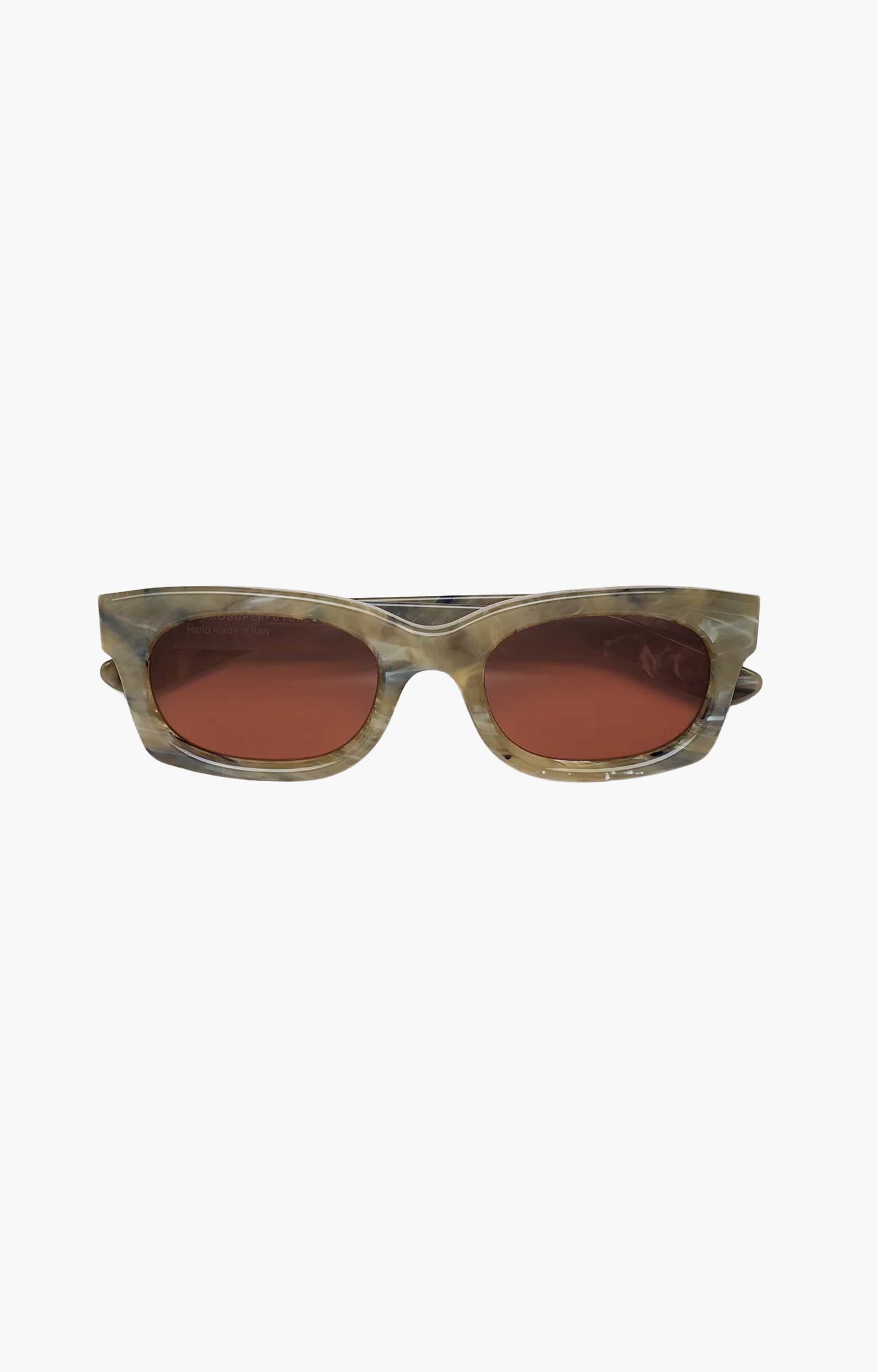 Retrosuperfuture Ambos Roccia ON5 Sunglasses, Green Marble/Pink