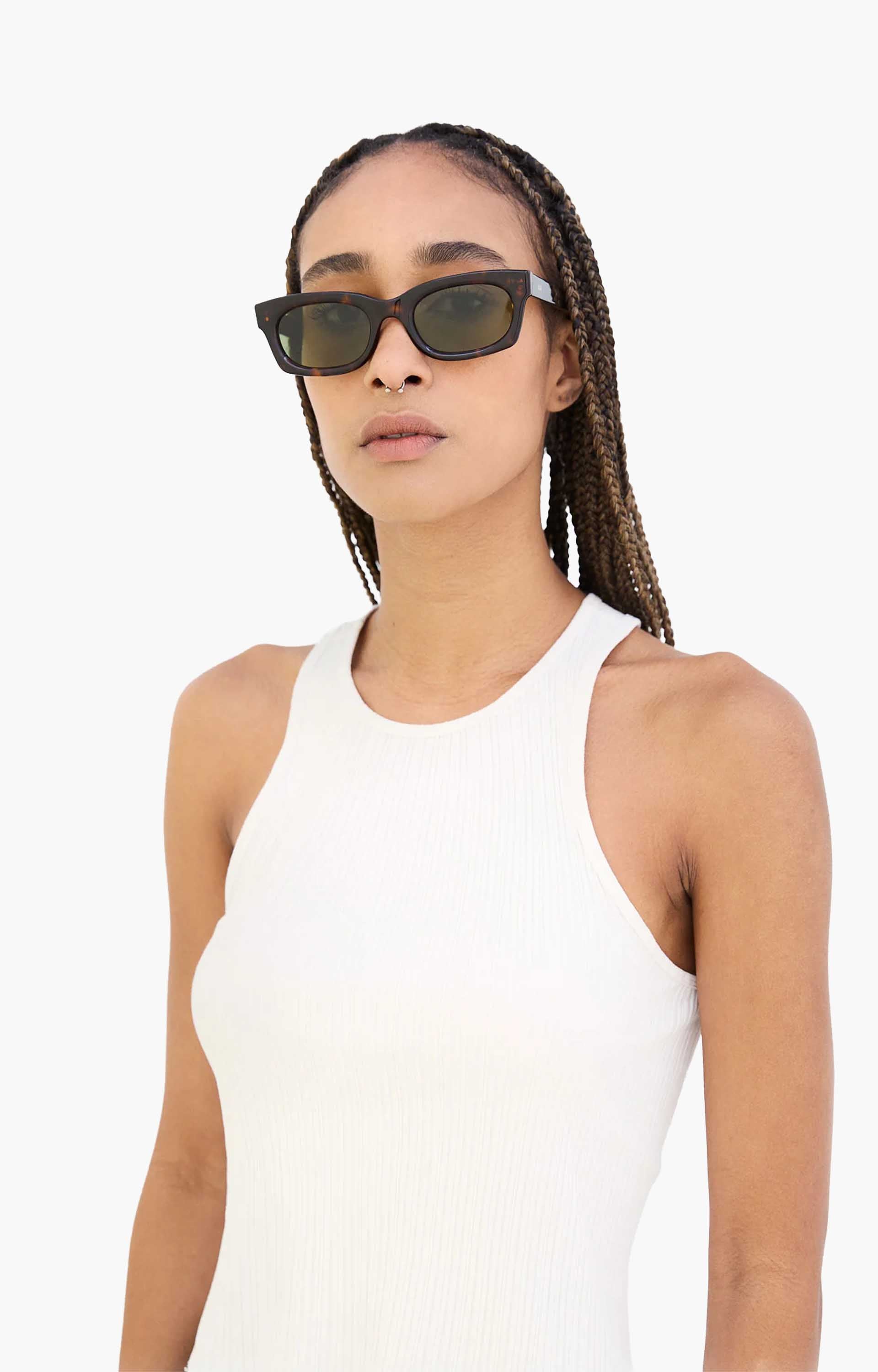 Retrosuperfuture Ambos 3627 85Z Sunglasses, Tortoise/Green