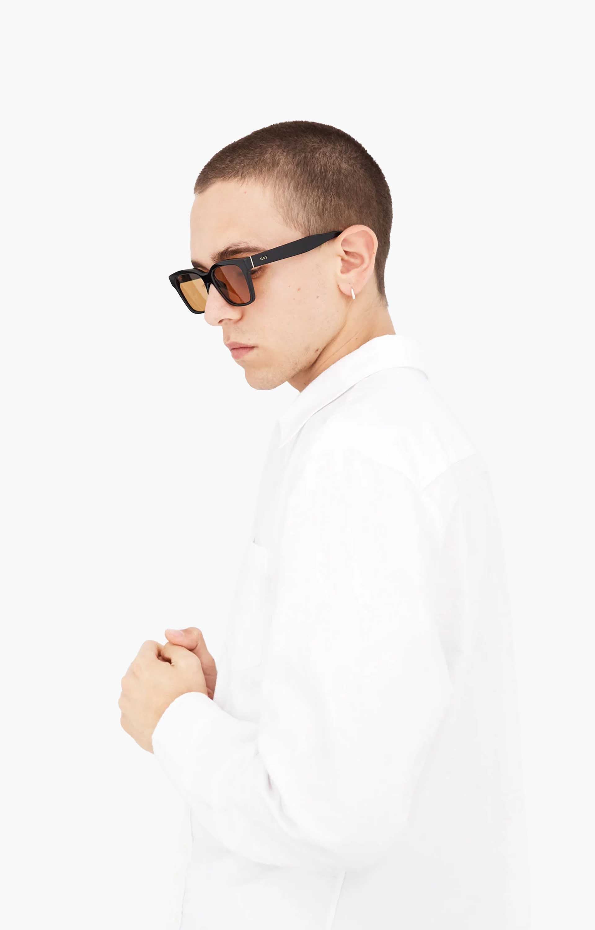 Retrosuperfuture America Refined 9I2 Sunglasses, Black/Amber