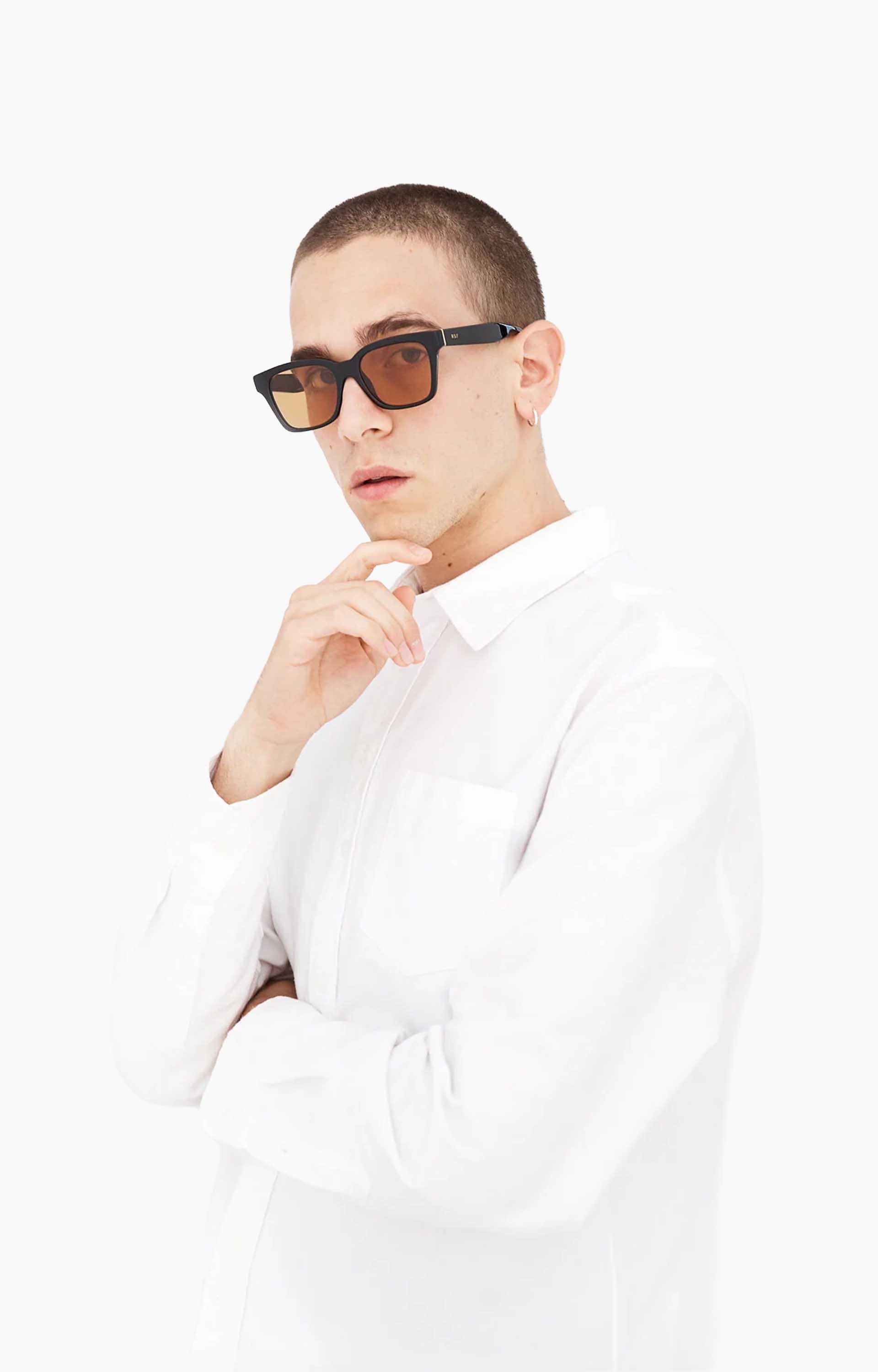 Retrosuperfuture America Refined 9I2 Sunglasses, Black/Amber