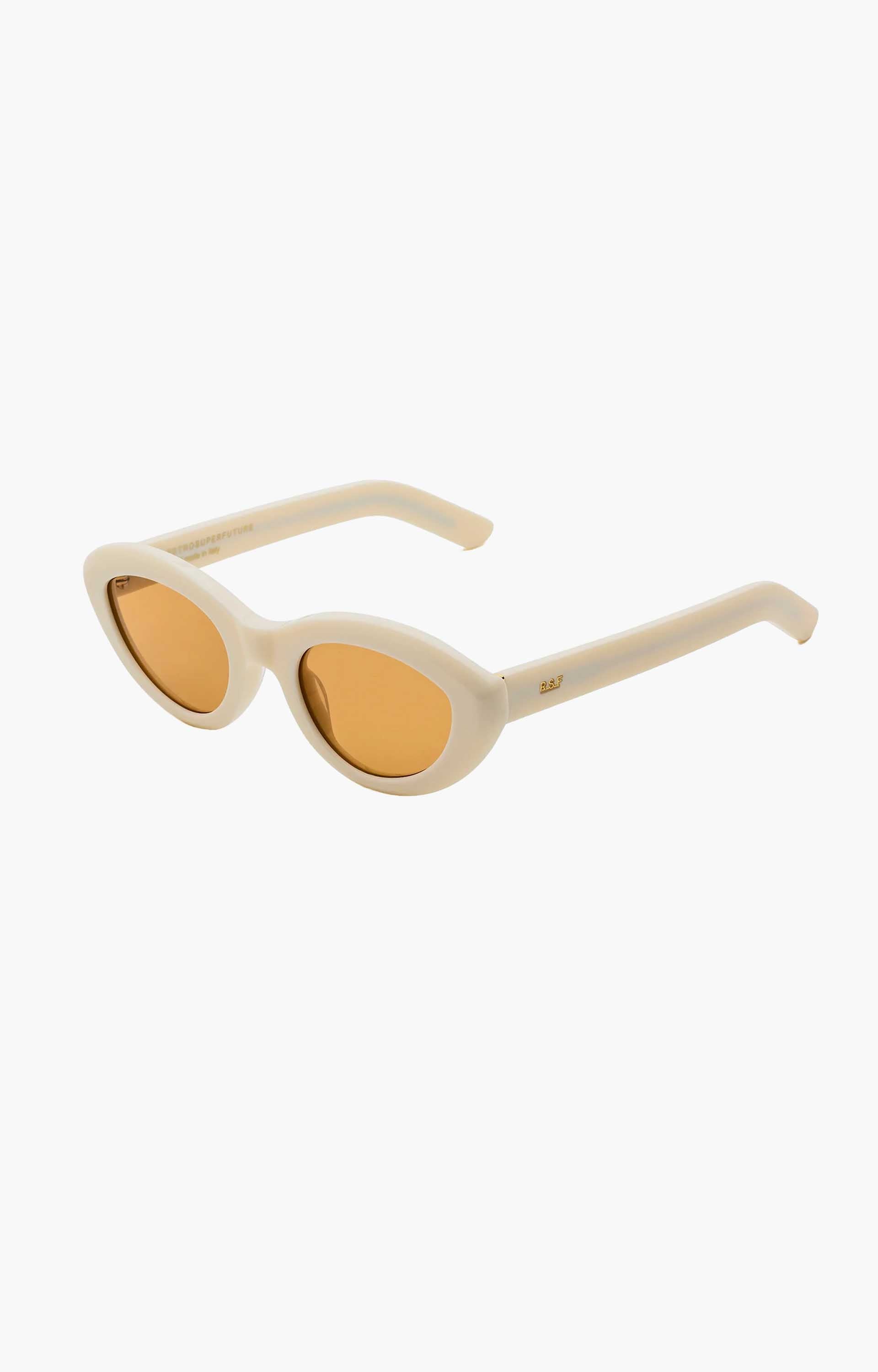 Retrosuperfuture Cocca Panna GVE Sunglasses, Soft White/Amber