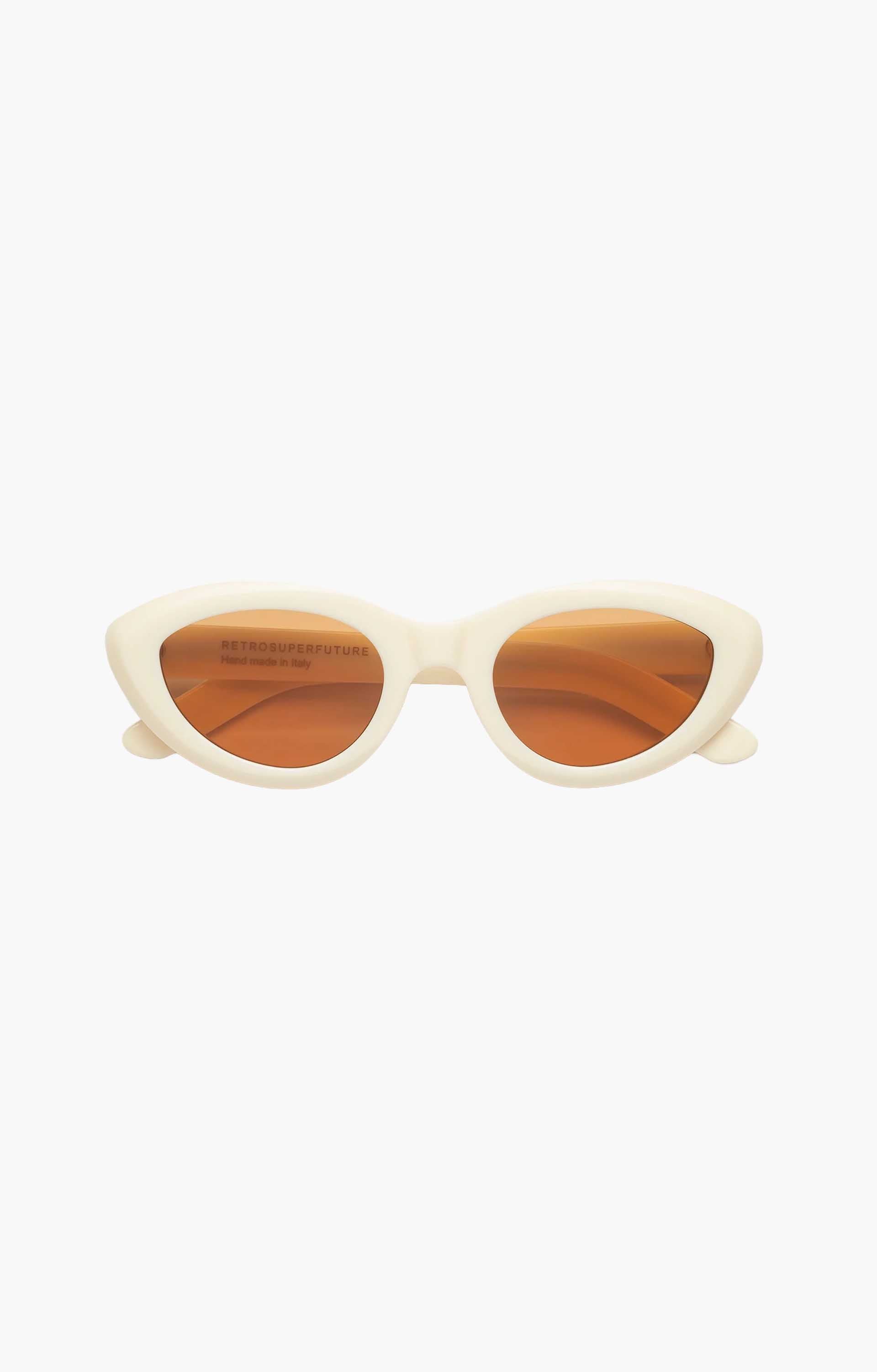Retrosuperfuture Cocca Panna GVE Sunglasses, Soft White/Amber