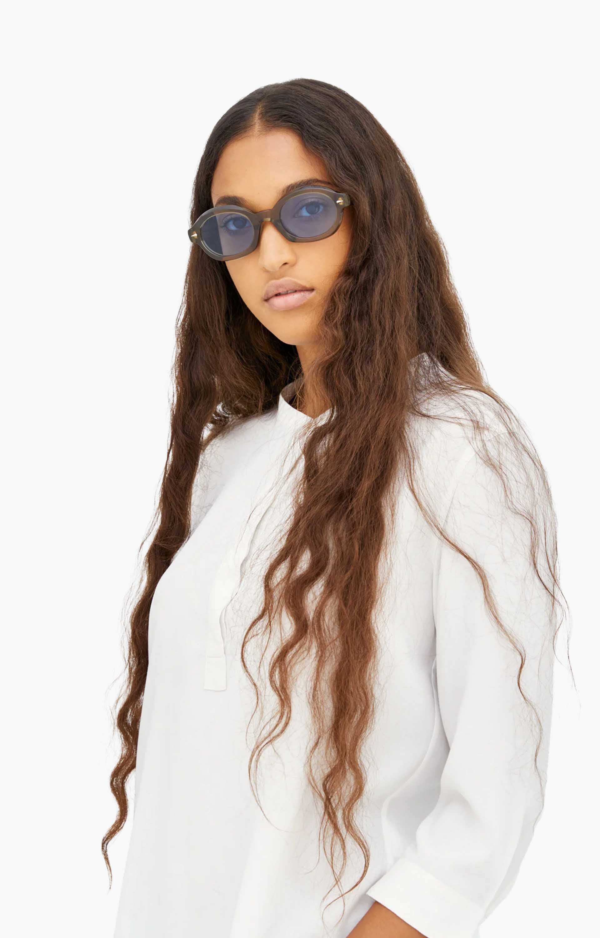 Retrosuperfuture Marzo Rules FVP Sunglasses, Transparent Light Brown/Blue