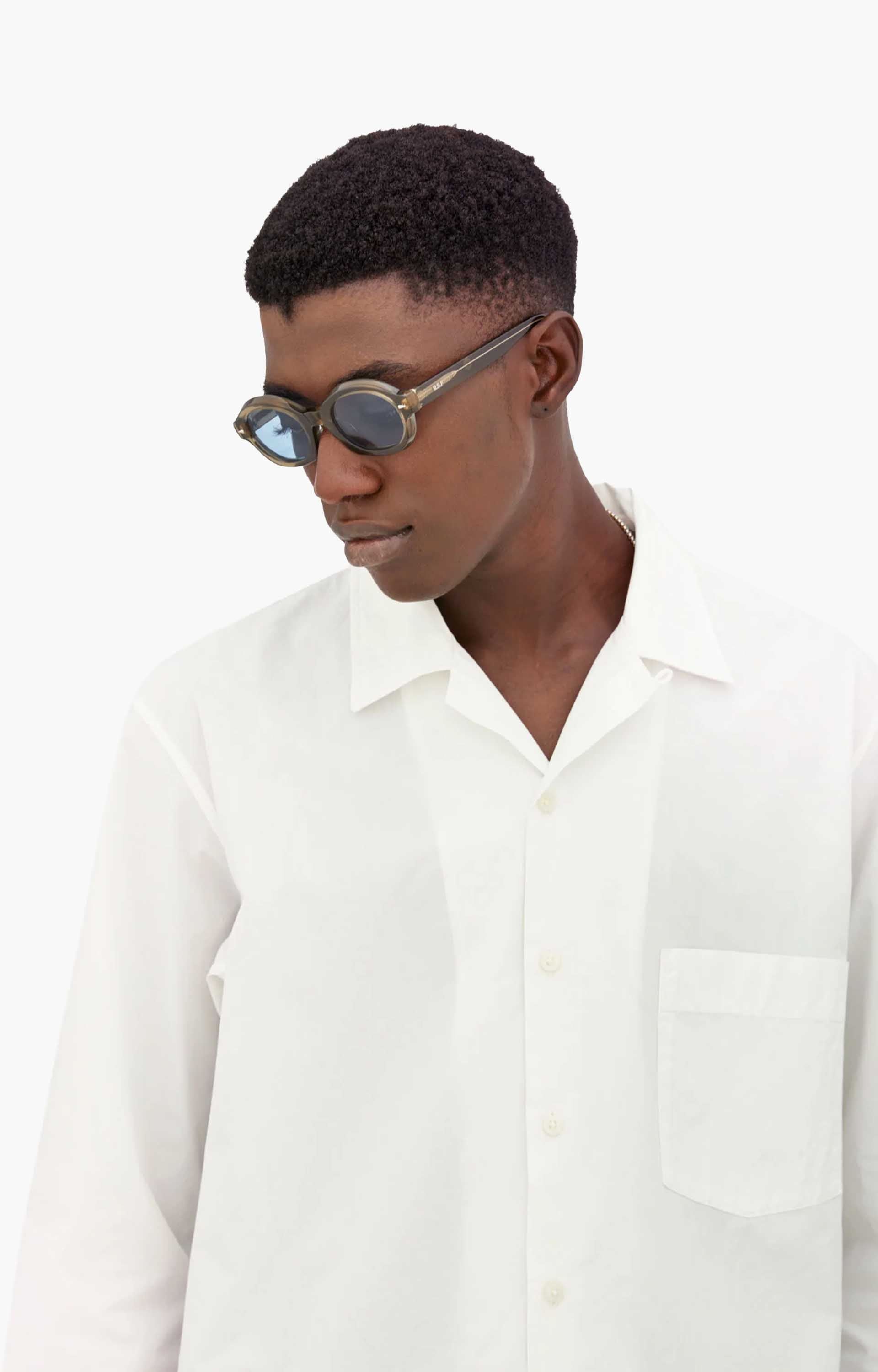 Retrosuperfuture Marzo Rules FVP Sunglasses, Transparent Light Brown/Blue