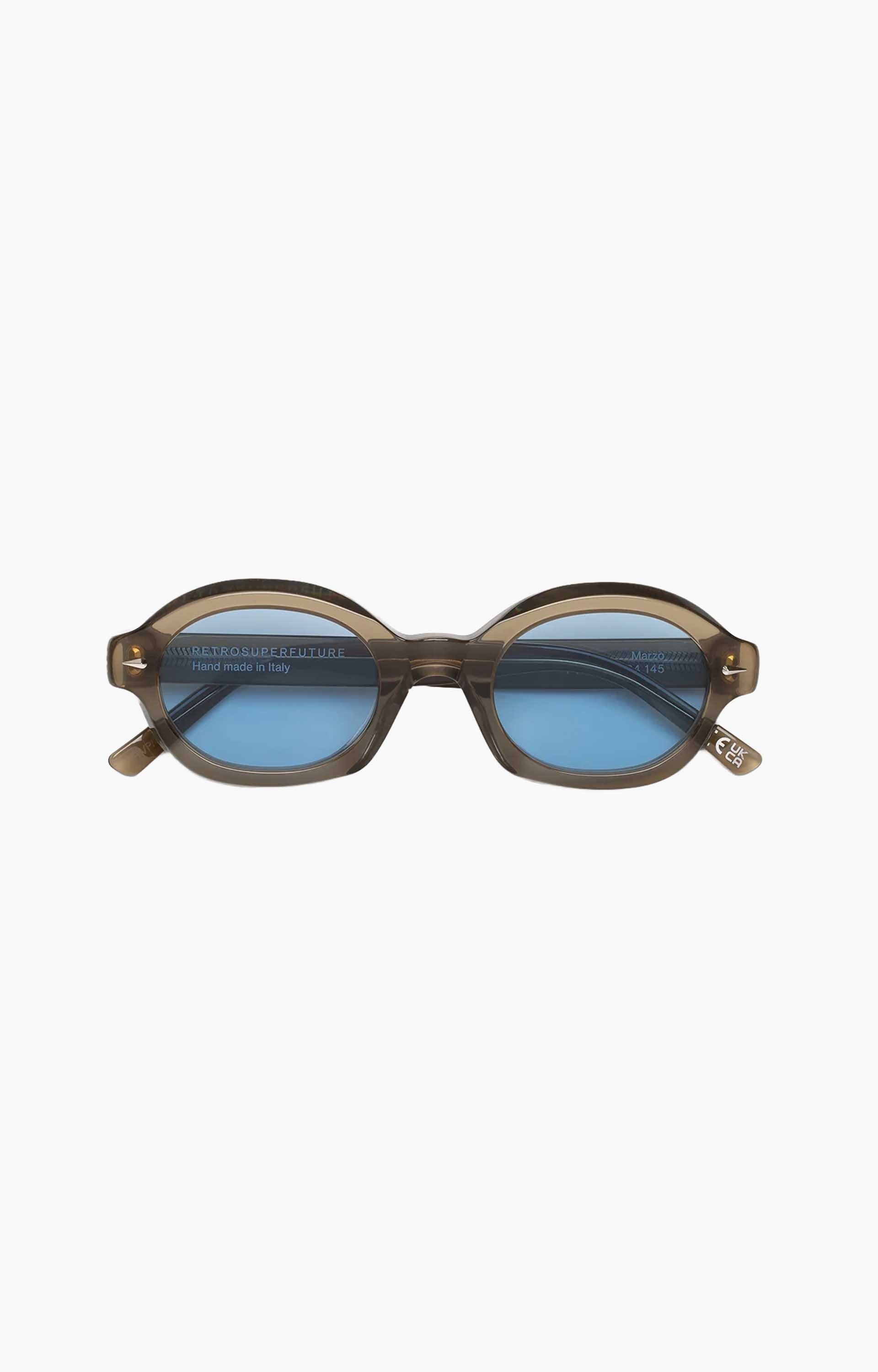 Retrosuperfuture Marzo Rules FVP Sunglasses, Transparent Light Brown/Blue