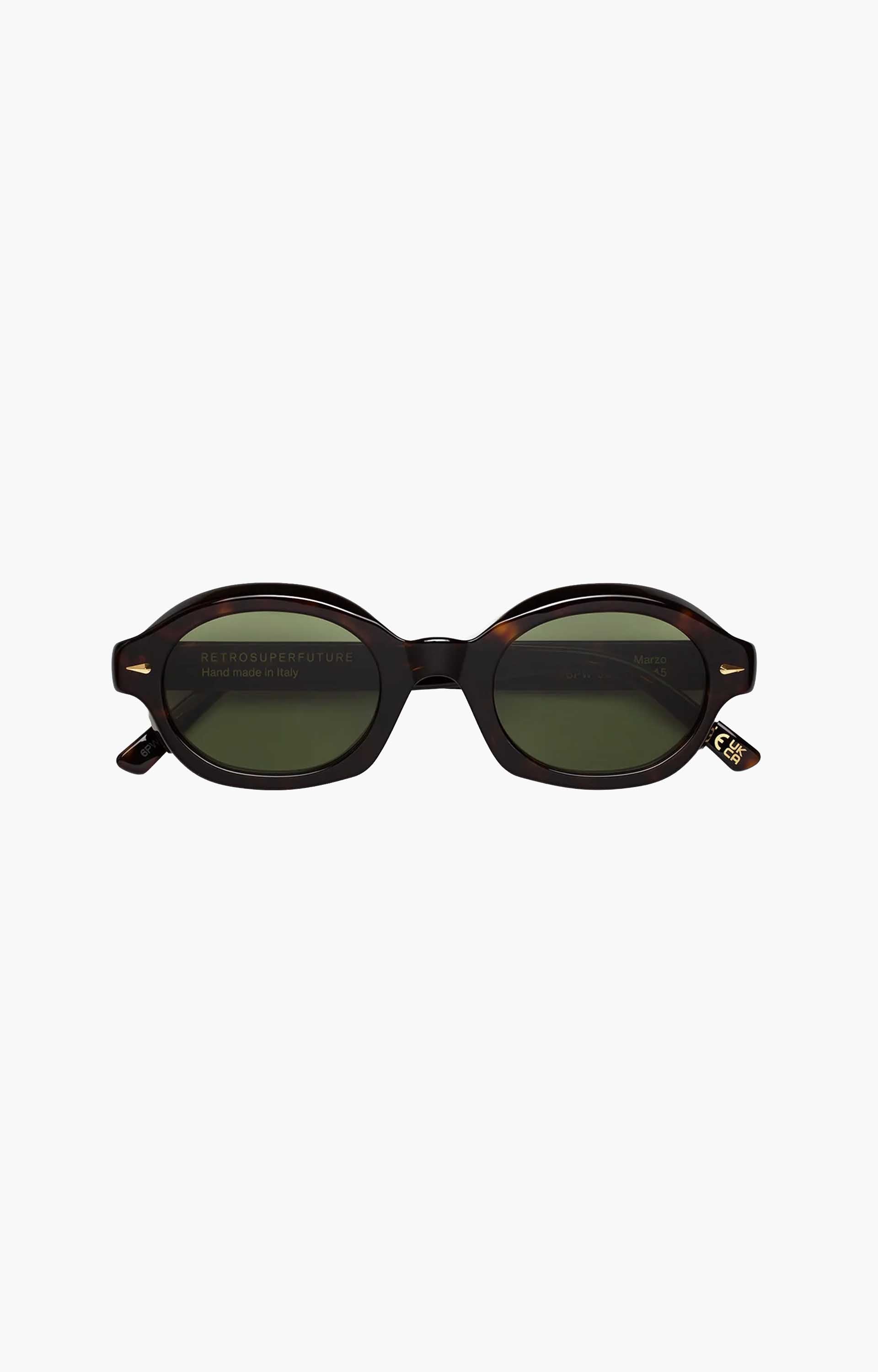 Retrosuperfuture Marzo 3627 6PW Sunglasses, Tortoise/Green