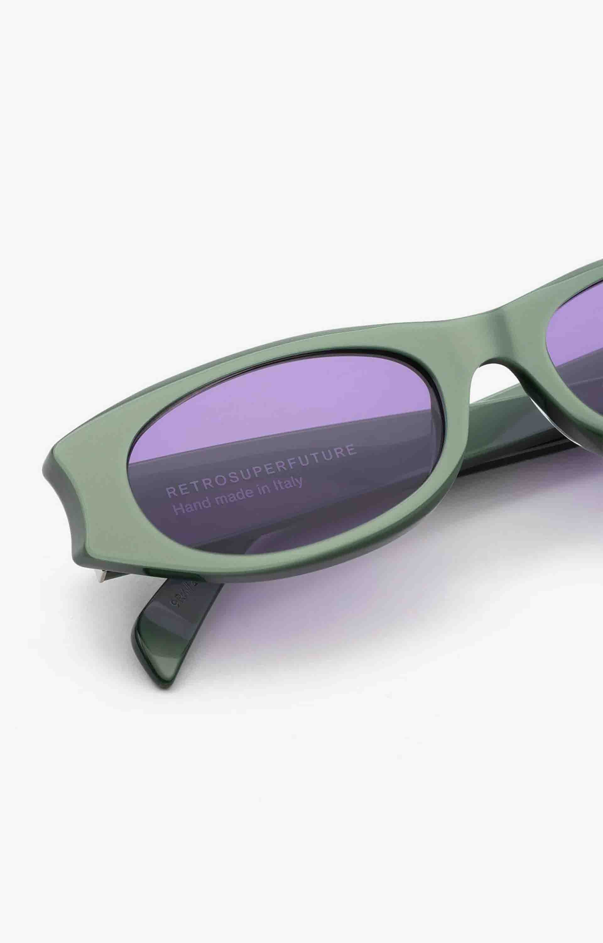 Retrosuperfuture Razzo Metallic Mint 9RM Sunglasses, Mint Green/Violet