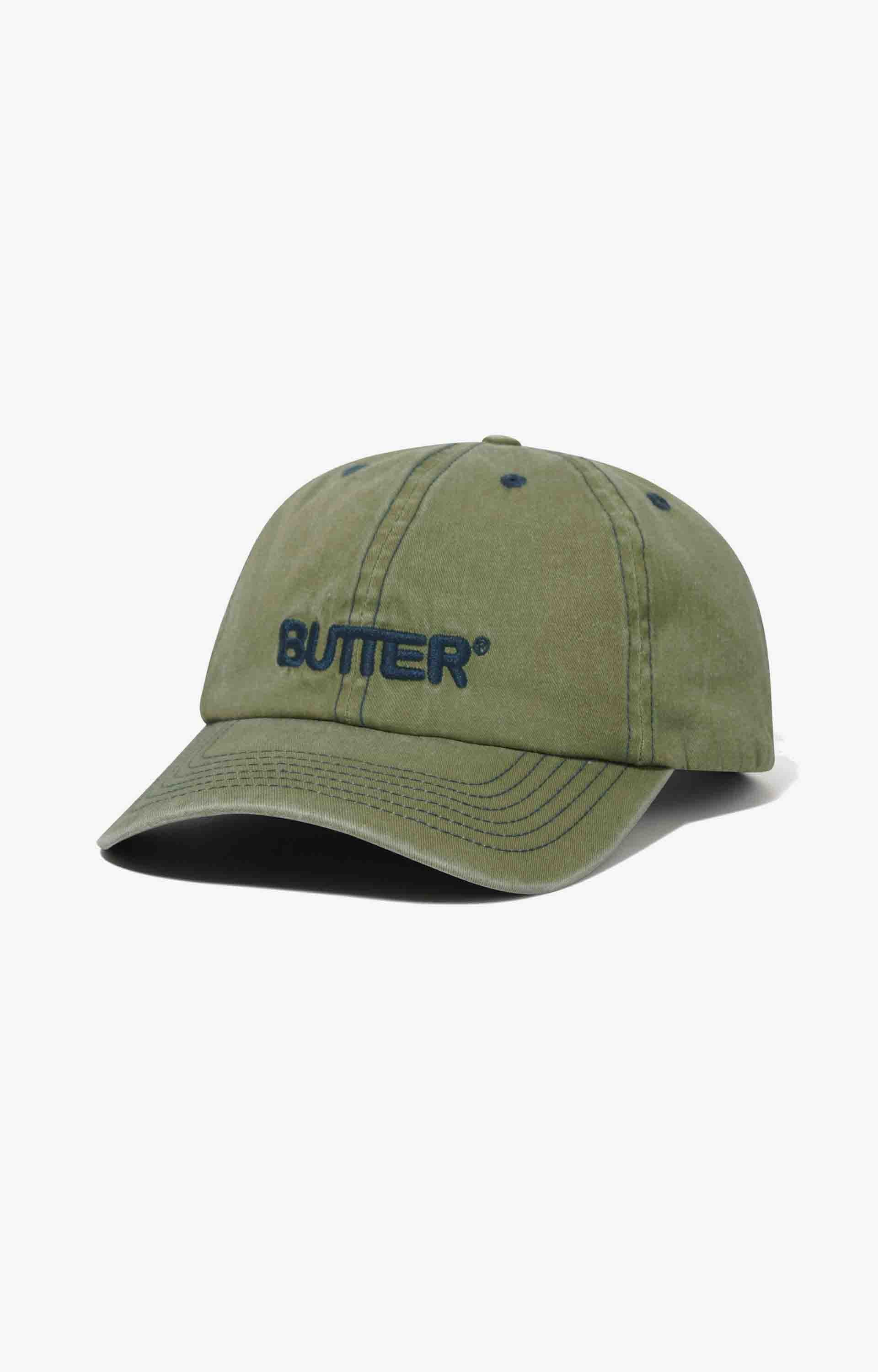 Butter Goods Rounded Logo 6 Panel Cap, Washed Pear